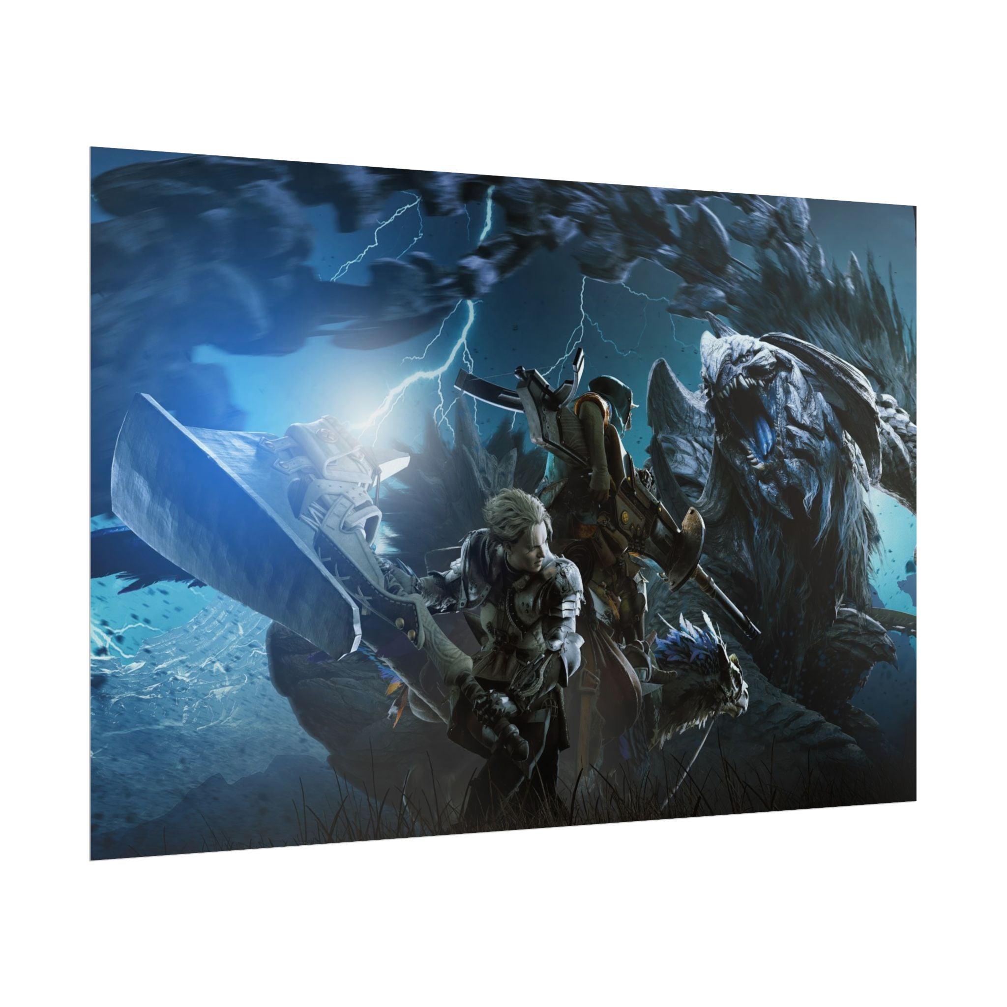 monster-hunter-poster-wall-art-matte-print-home-decor-gaming-poster-art-gamer-gift-video-game-art-hunter-fan