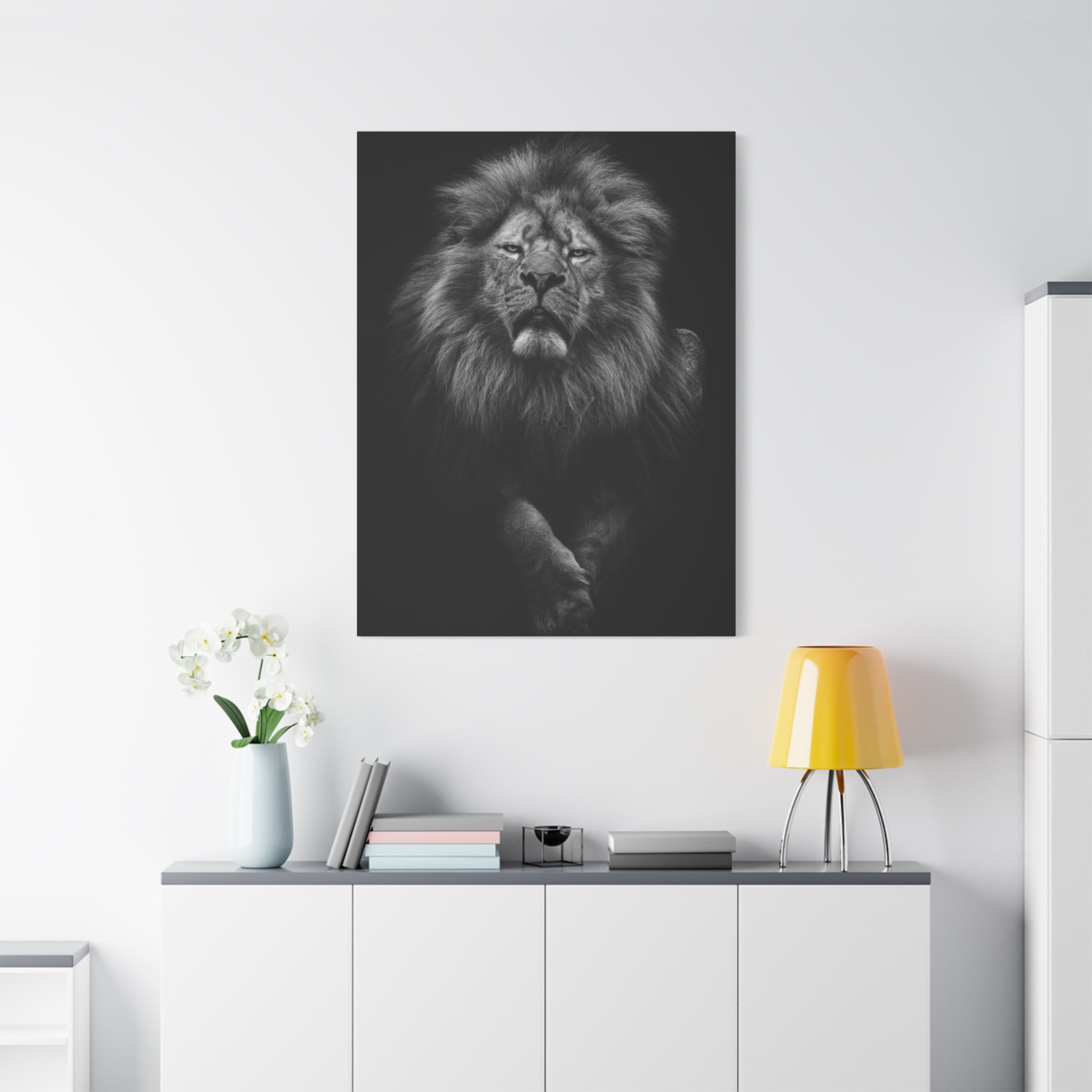 canvas-print-lion-wall-art-black-and-white-living-room-decor-matte-stretched-lion-poster-jungle-animal-art-print-wildlife-saf