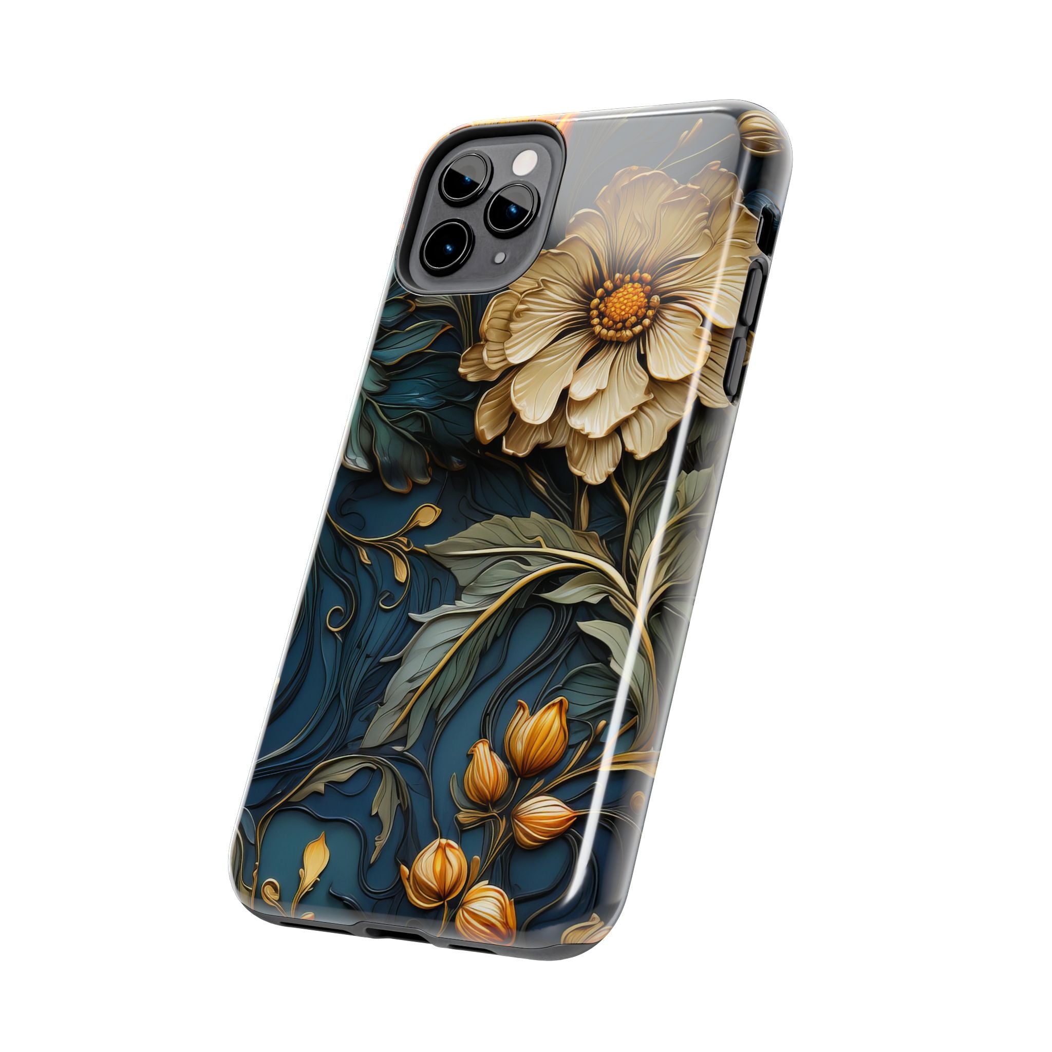textured-art-nouveau-floral-tough-phone-case-cottagecore-iphone-case-unique-floral-phone-cover-vintage-style-iphone-case-prot
