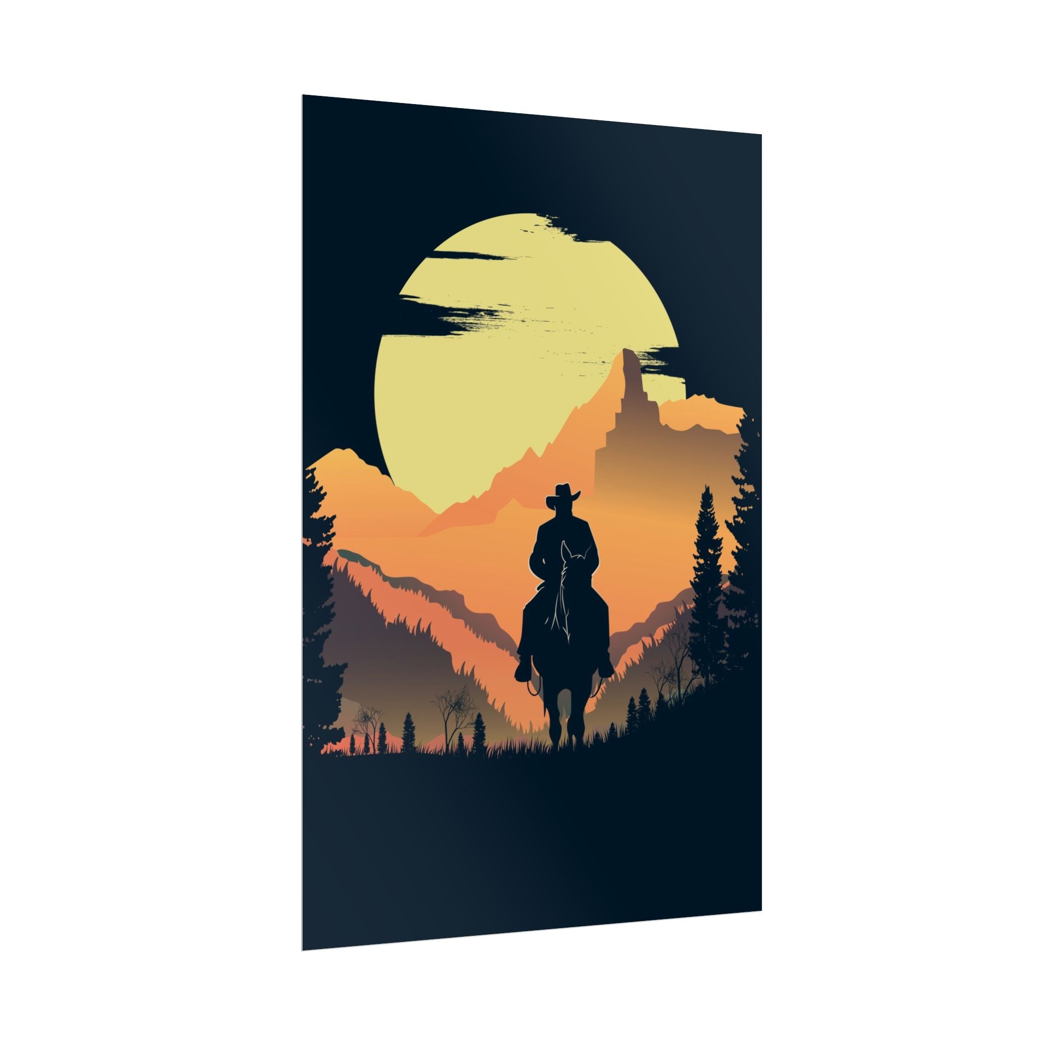 cowboy-western-poster-wall-decor-poster-print-rustic-southwestern-home-decoration-texas-desert-landscape-farmhouse-decor