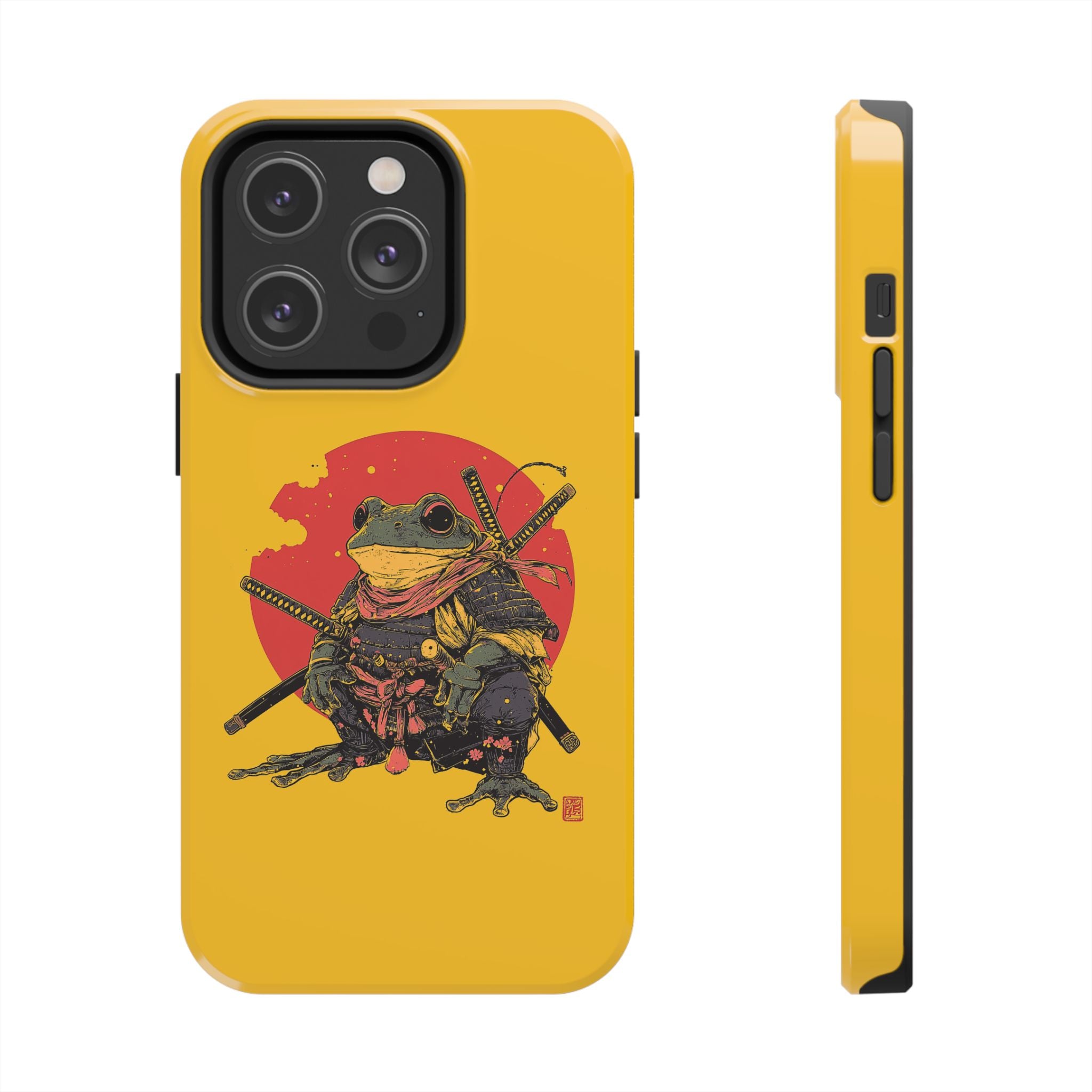 retro-vintage-ninja-frog-iphone-tough-case-red-sun-japanese-samurai-frog-design-ninja-warrior-yellow-iphone-hard-cover