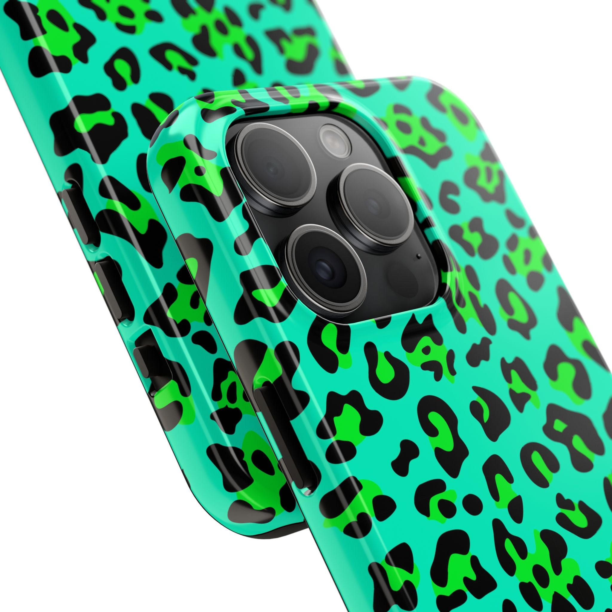 neon-green-teal-leopard-iphone-tough-case-stylish-phone-cover-protective-cellphone-case-trendy-smartphone-accessory-gift-for-