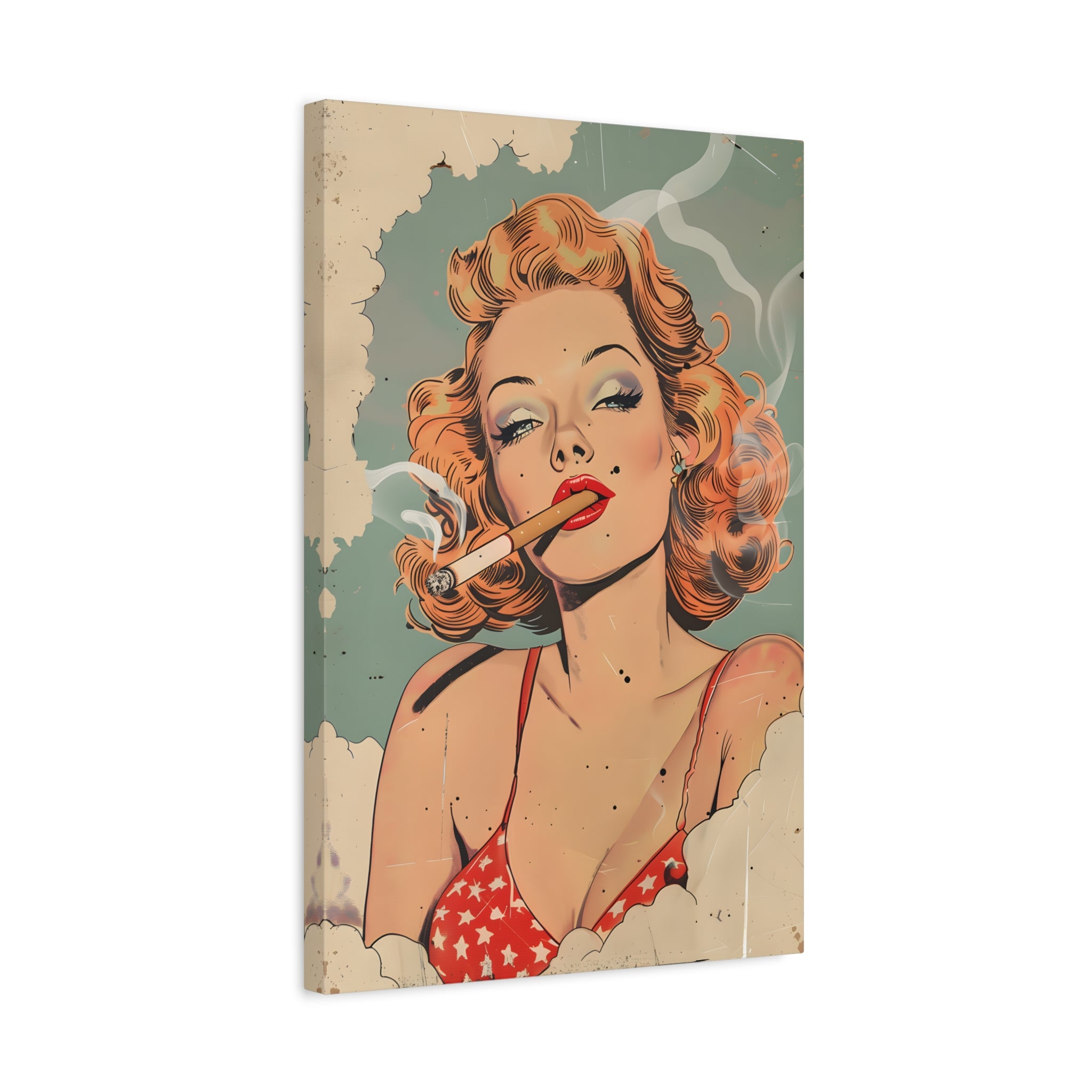 vintage-pin-up-girl-canvas-print-matte-canvas-stretched-wall-art-retro-pinup-poster-pin-up-illustration-home-decor-wall-hangi