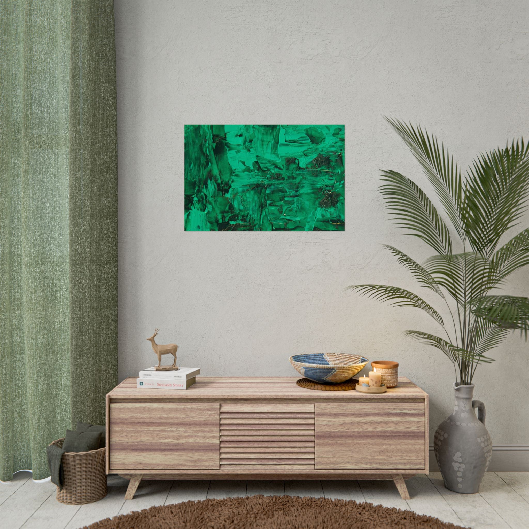 Abstract Green Poster Wall Art, Home Decor, Office Decor, Green Canvas Bedroom, Green Poster Print, Modern Art, Green Wall Decor