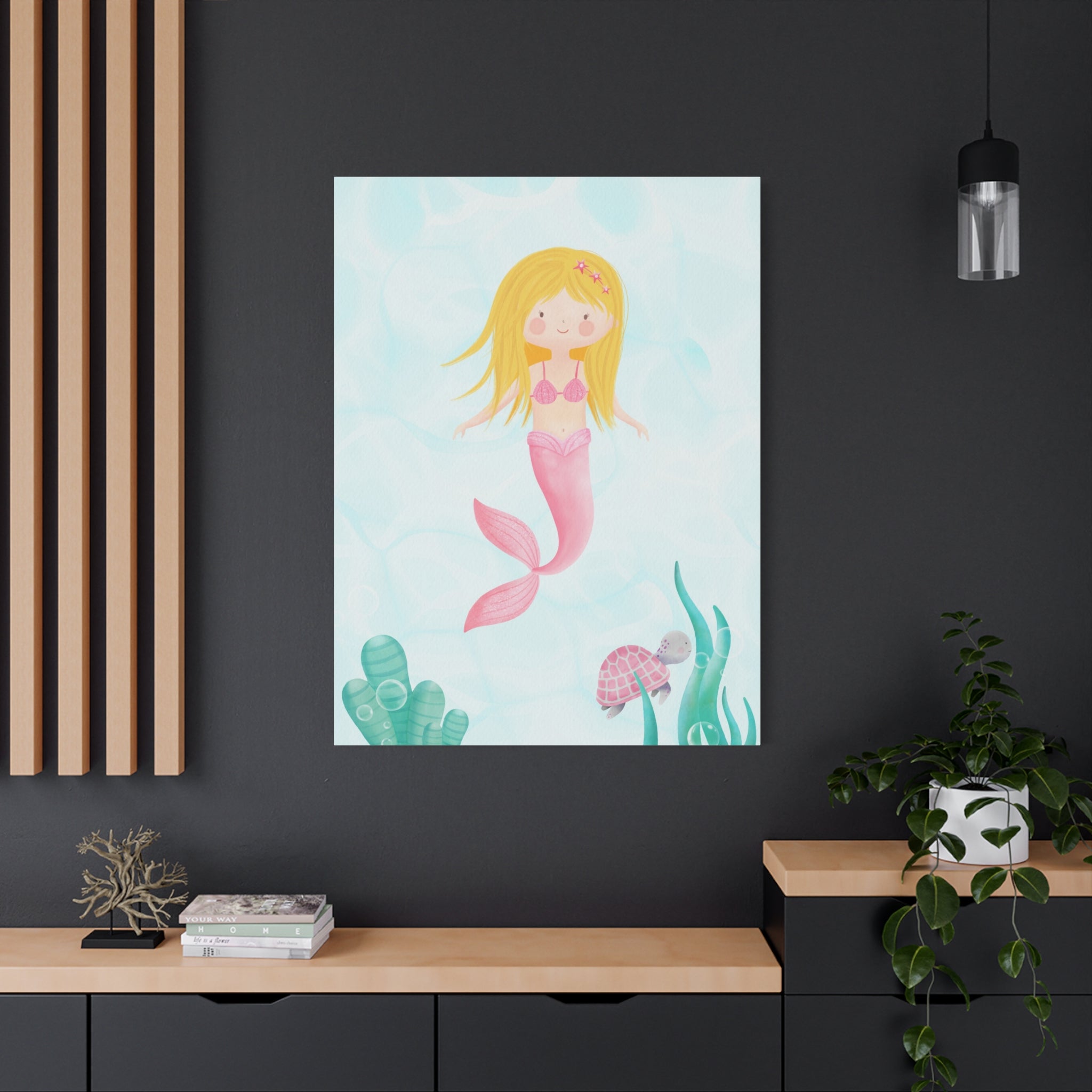 canvas-wall-art-cute-pink-mermaid-nursery-decor-pink-mermaid-print-nursery-art-cute-pink-mermaid-decoration-baby-nursery-merm