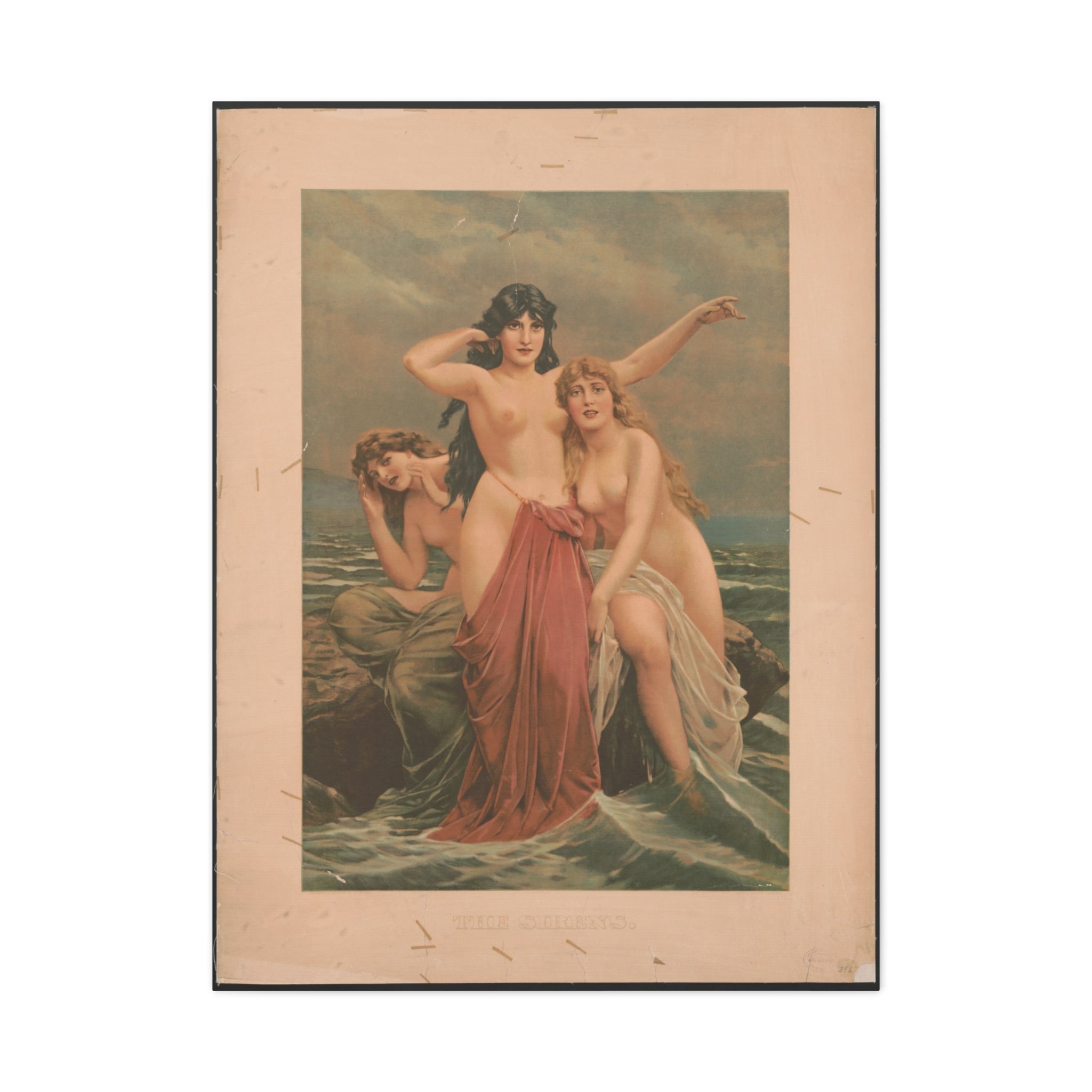 canvas-print-the-sirens-vintage-poster-woman-illustration-wall-decor-mythology-art-retro-sirens-picture-gift-for-mythology-lo