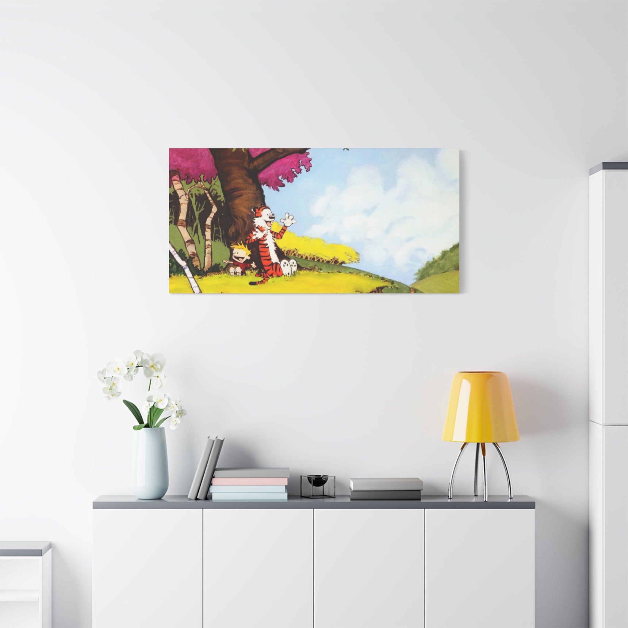 Calvin and Hobbes Canvas Wall Art - Nostalgic Comic Strip Poster for Kids Room & Nursery Room Decor - Adventure Theme Print