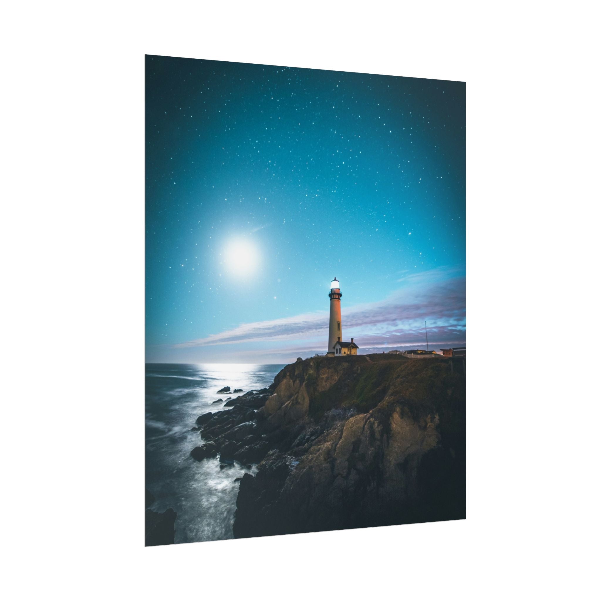 lighthouse-on-rock-poster-print-coastal-wall-art-nautical-wall-decor-beach-house-decoration-seaside-wall-ocean-wall-art