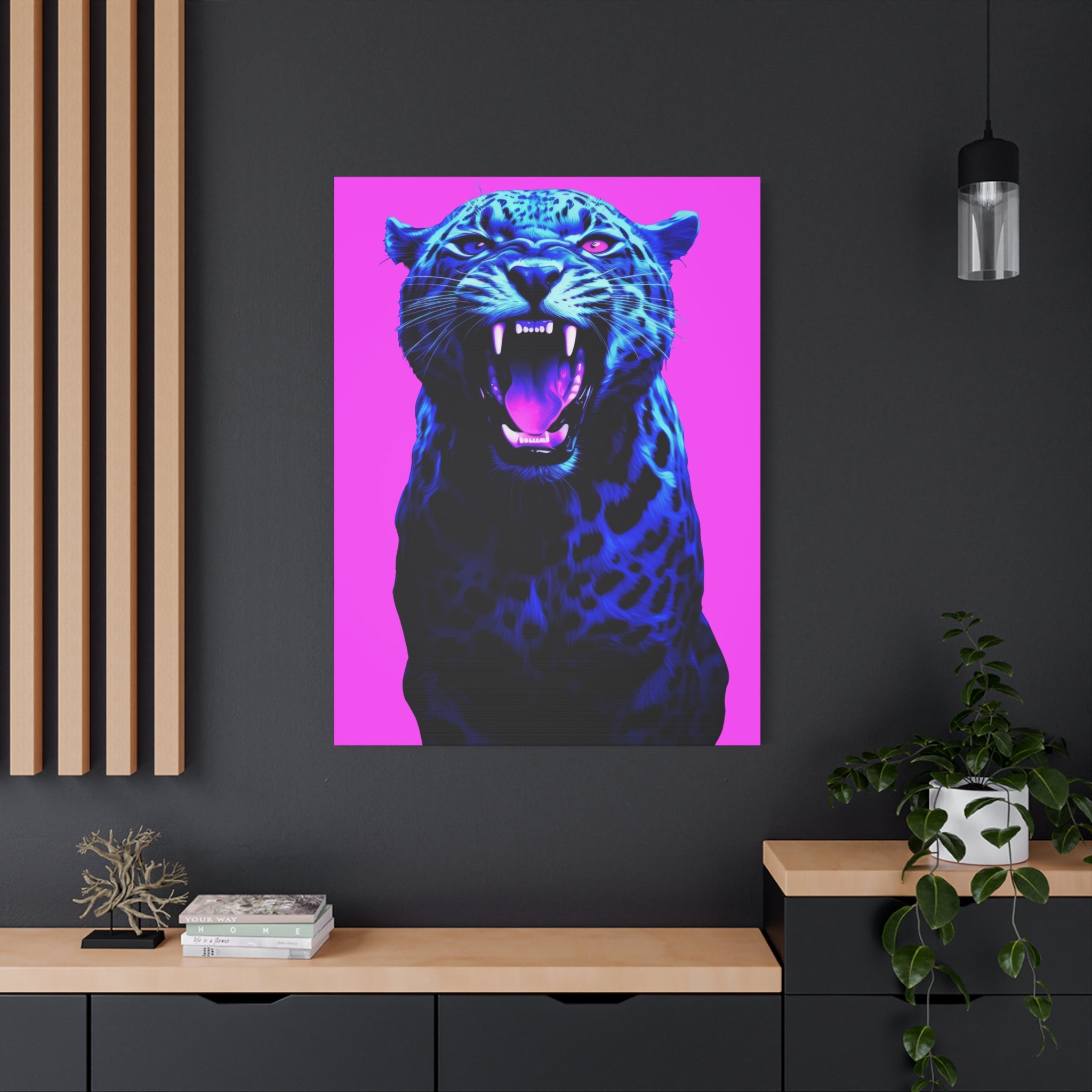 canvas-print-neon-leopard-wall-art-vaporwave-home-decor-stretched-matte-canvas-living-room-decor