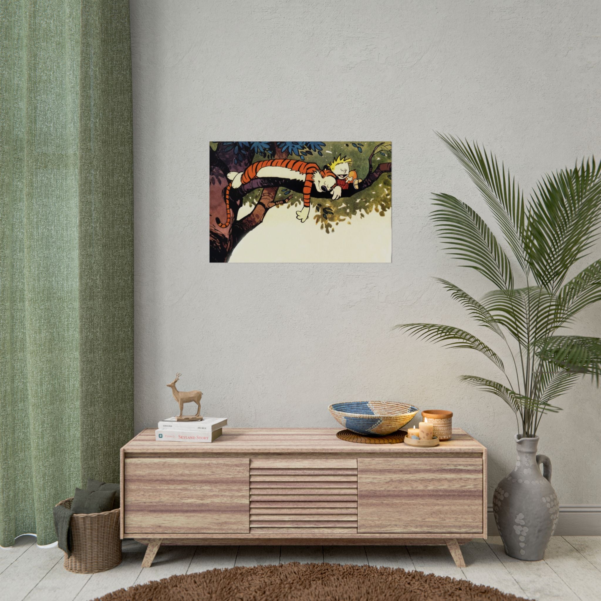 Calvin and Hobbes Poster Wall Art - Nostalgic Cartoon Wall Decor - Unique Birthday Gift for Fans - Timeless Comic Book Art