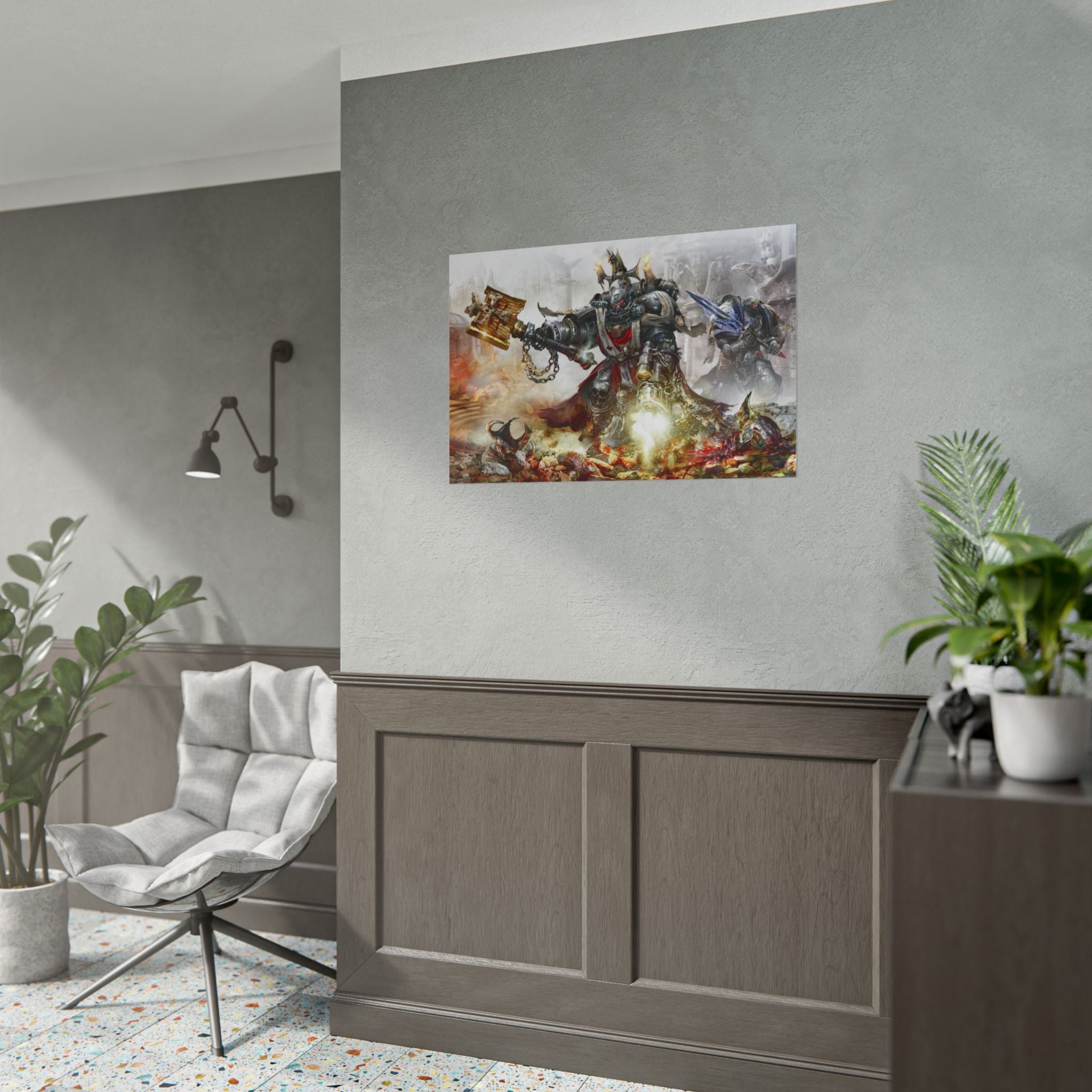 Warhammer 40K Imperial Guard Poster Print — Rolled Wall Art for Gamers & Collectors, Space Marine Wall Art, Gaming Room Decor