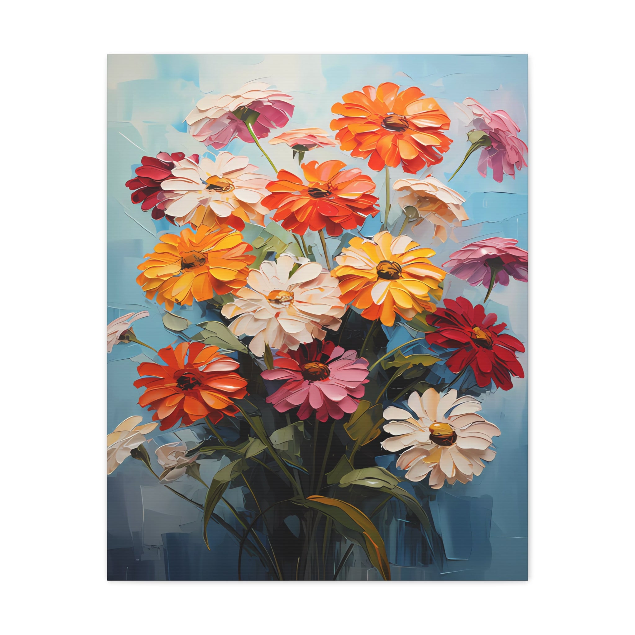 canvas-print-zinnia-flowers-impasto-matte-stretched-art-floral-wall-decor-botanical-artwork-impressionist-painting-reproducti