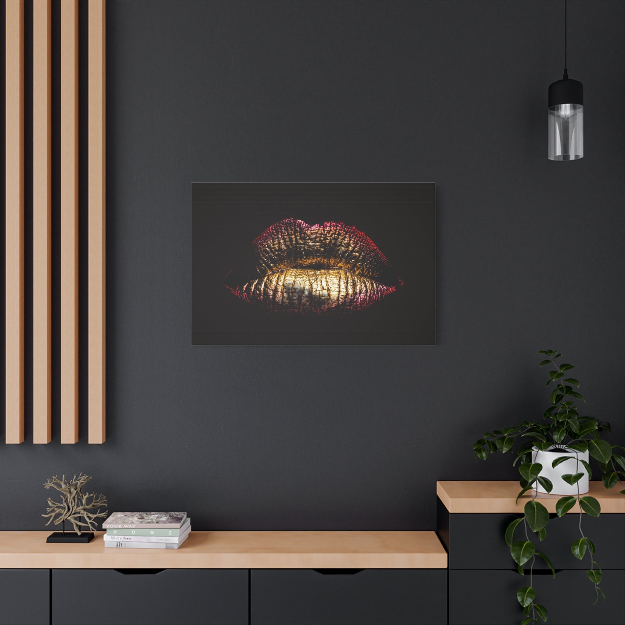 canvas-print-female-art-makeup-glamour-metallic-bronze-lip-contour-stretched-matte-wall-art-poster-home-decor-gift-for-her-be