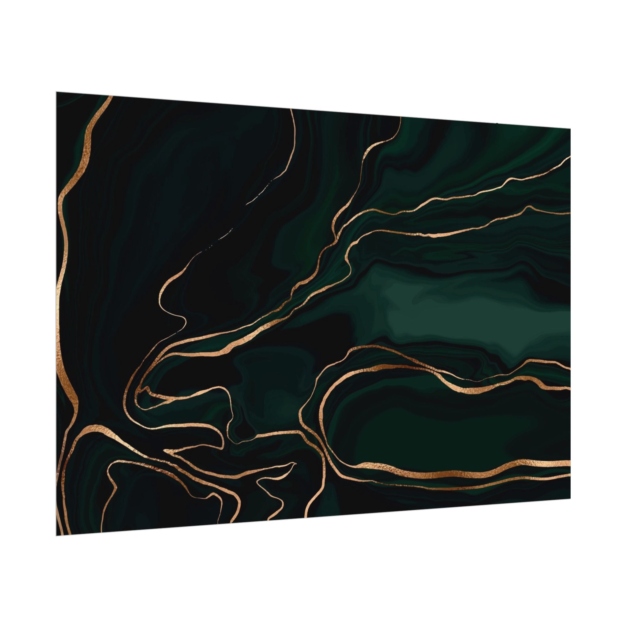 Abstract Green Gold Poster Print - Wall Art, Home Decor, Office Decor, Green Canvas Bedroom, Modern Art, Green Print