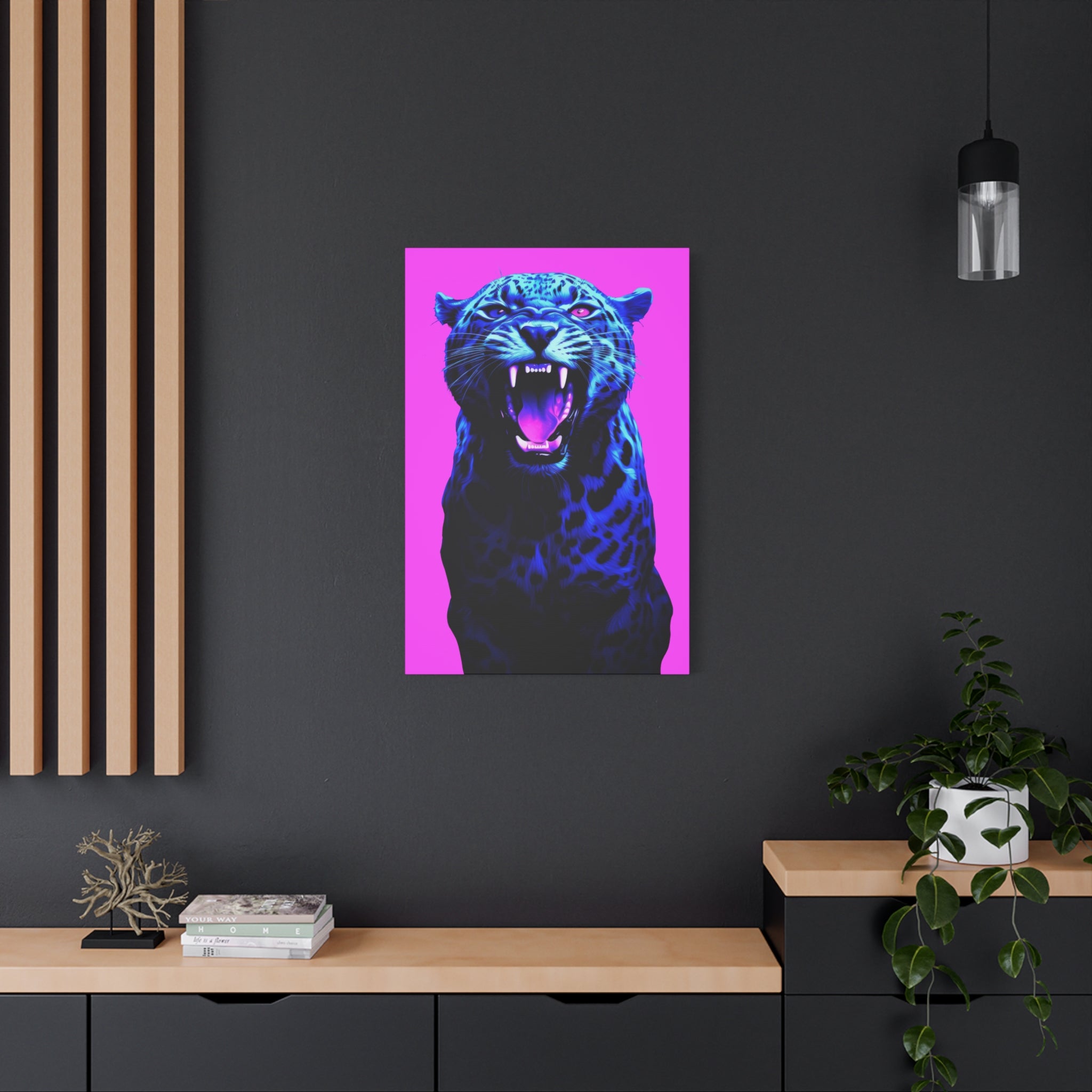 canvas-print-neon-leopard-wall-art-vaporwave-home-decor-stretched-matte-canvas-living-room-decor