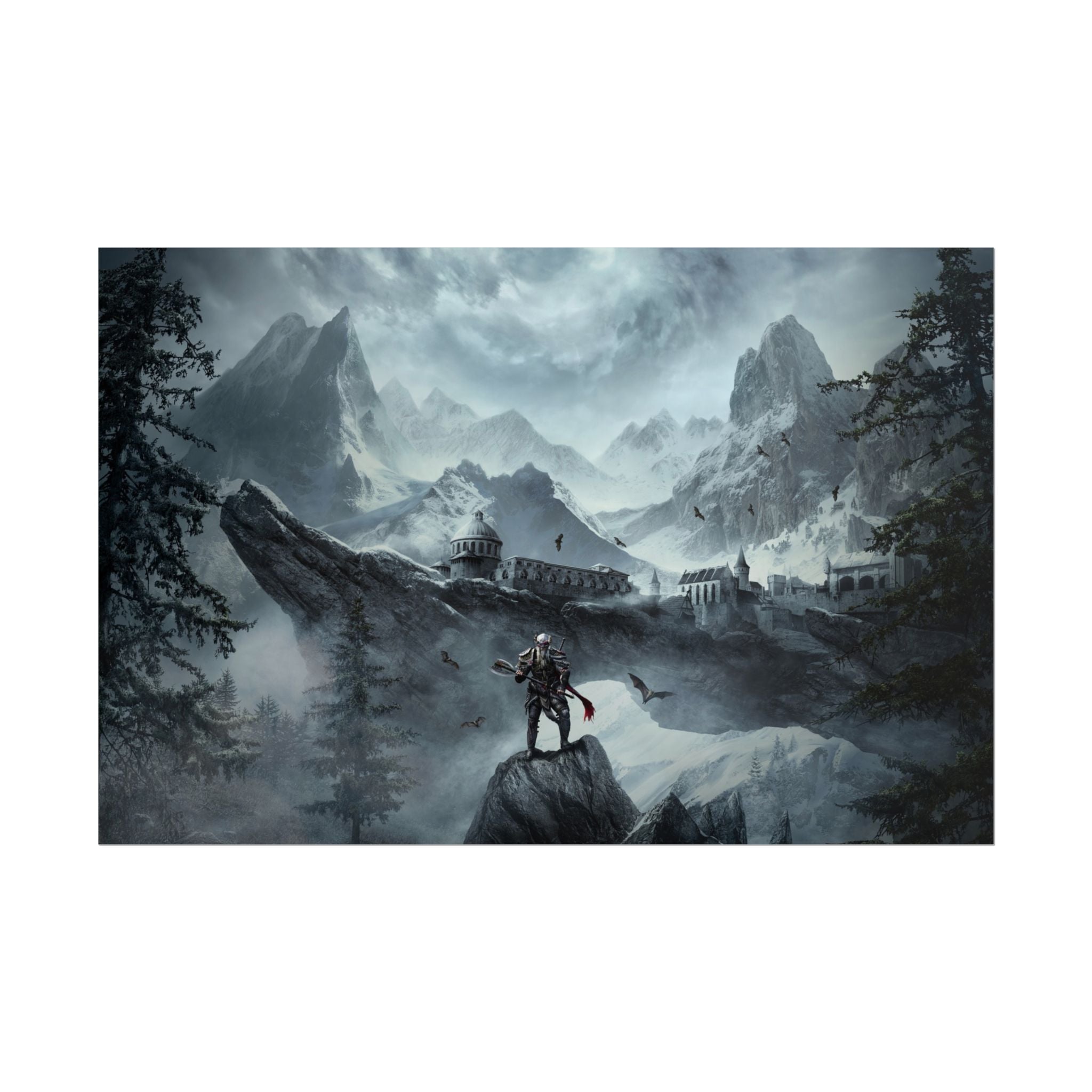 the-elder-scrolls-skyrim-poster-wall-art-dragon-game-poster-print-room-decor-viking-warrior-gaming-wall-art-sk