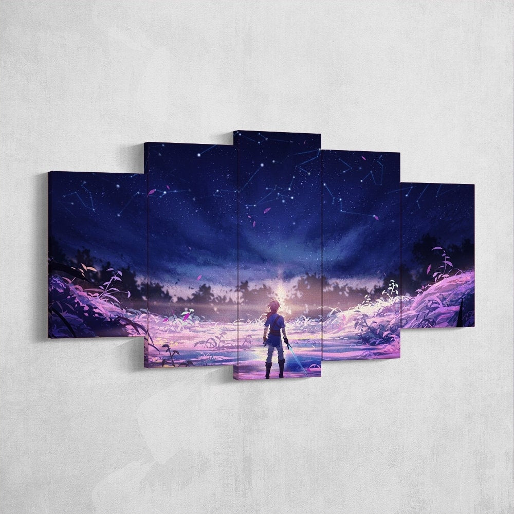 the-legend-of-zelda-5-piece-canvas-wall-art-extra-large-wall-art-the-legend-of-zelda-poster-the-legend-of-zelda-5-piece-5-pan