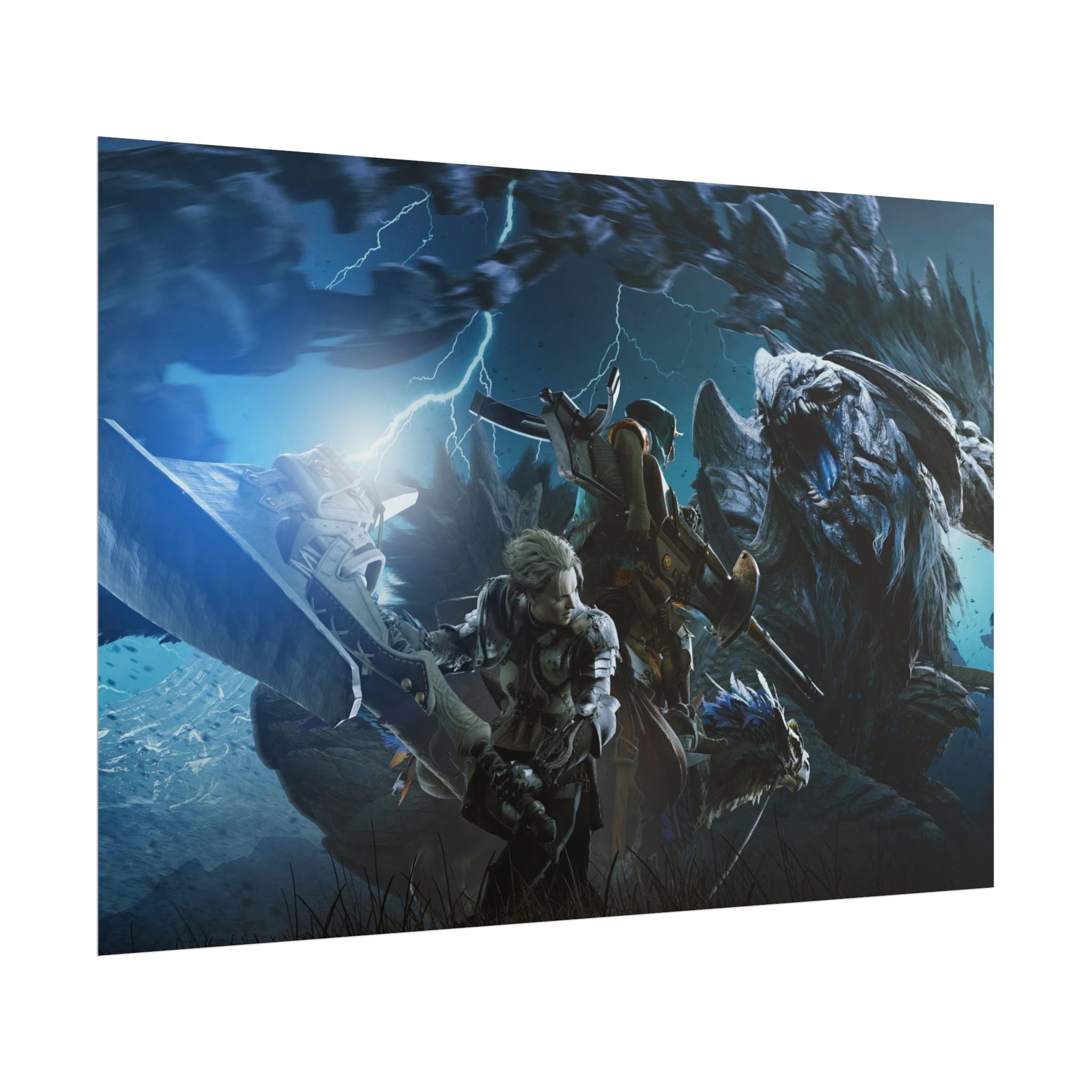 monster-hunter-poster-wall-art-matte-print-home-decor-gaming-poster-art-gamer-gift-video-game-art-hunter-fan