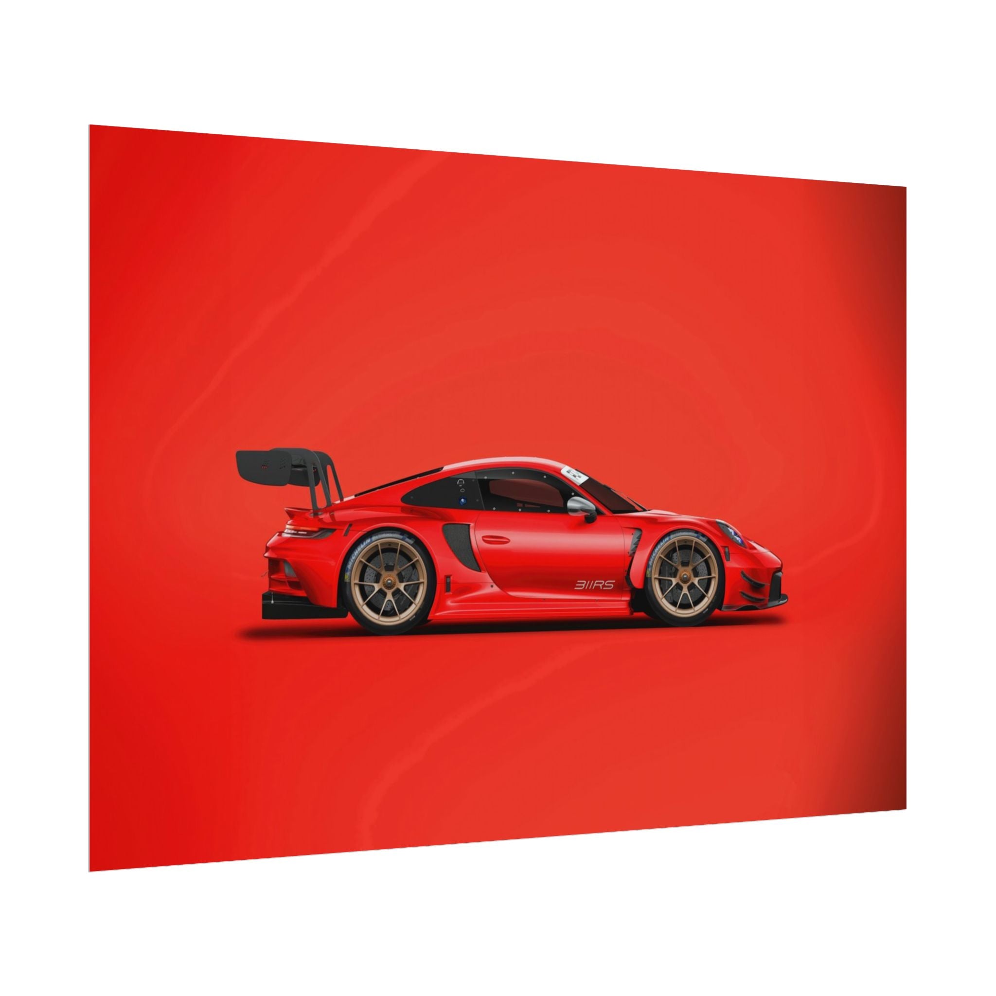 poster-print-wall-art-porsche-911-red-gt3r-red-supercar-poster-porsche-decor-rolled-poster-wall-art-hypercars-wall-decor