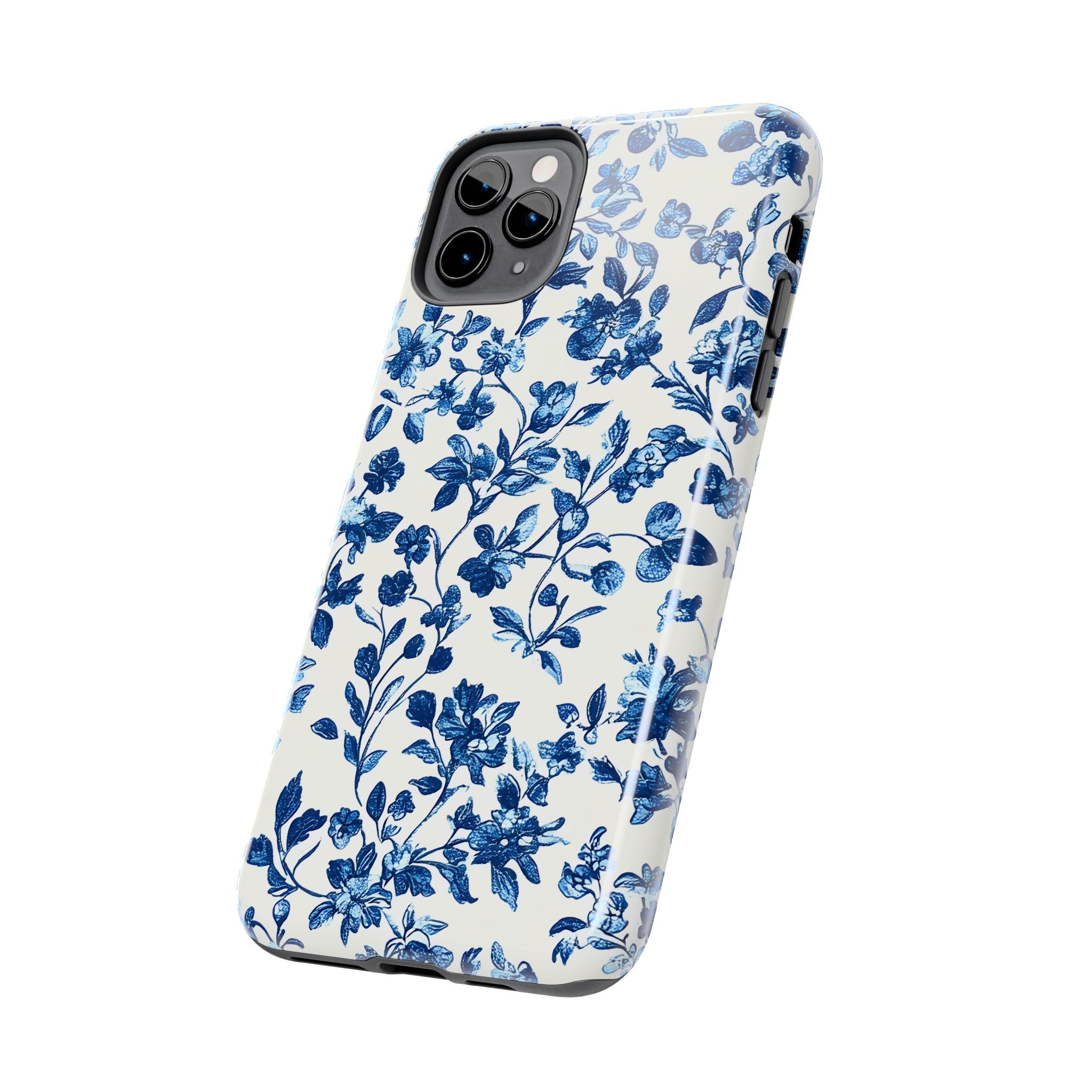 french-toile-floral-tough-phone-case-blue-phone-cover-protective-iphone-case-hard-shell-cellphone-case-vintage-design-phone-c