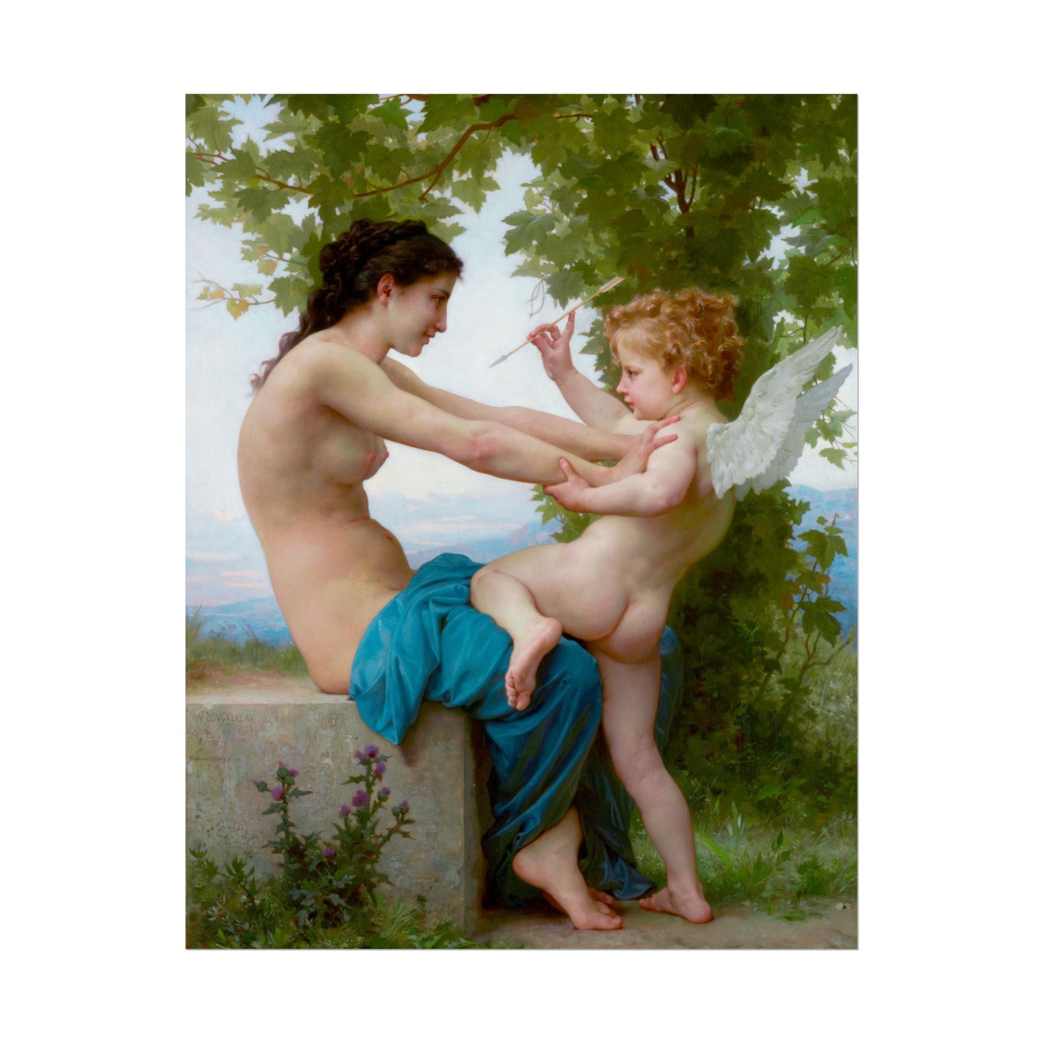 poster-print-girl-defending-herself-against-eros-bouguereau-living-room-decor-love-wall-art-eros-poster-art-romantic-painting