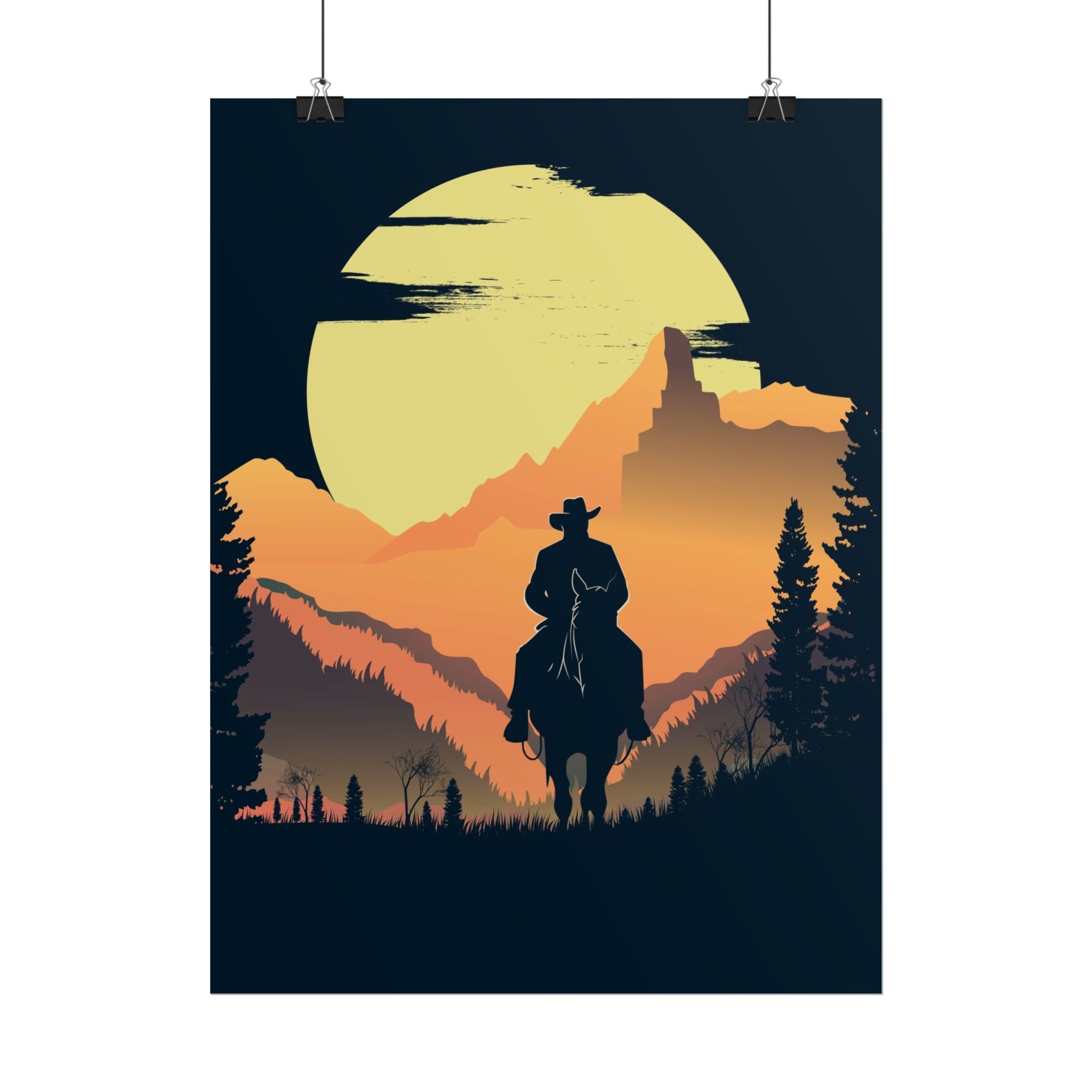 cowboy-western-poster-wall-decor-poster-print-rustic-southwestern-home-decoration-texas-desert-landscape-farmhouse-decor