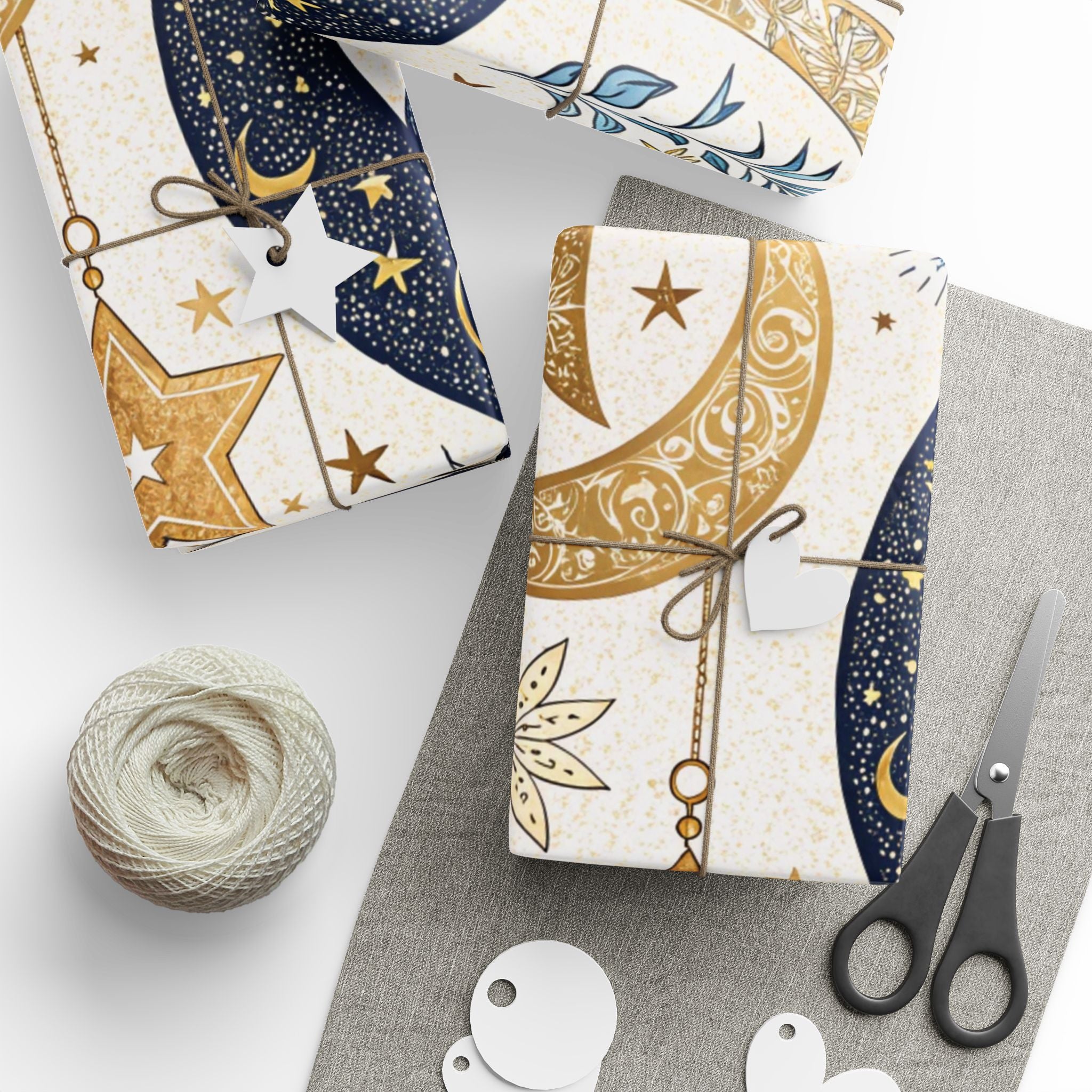 ramadan-night-wrapping-papers-islamic-crescent-moon-gift-wrap-mosque-silhouette-eid-holiday-supplies-festive-present-packagin