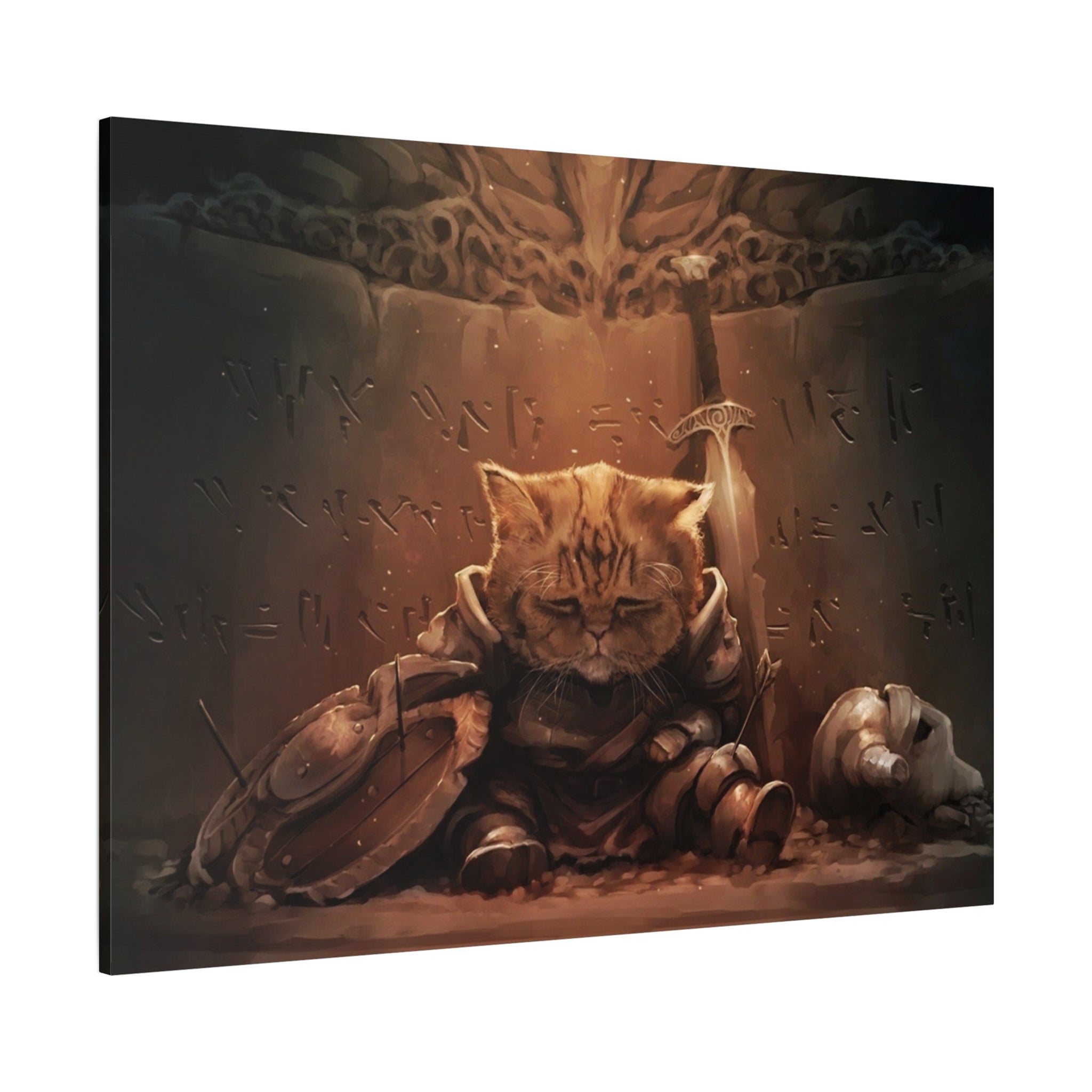 The Elder Scrolls Skyrim Canvas Wall Art - Cat Game Canvas Print Room Decor, Dragon Gaming Wall Art, Skyrim Gift