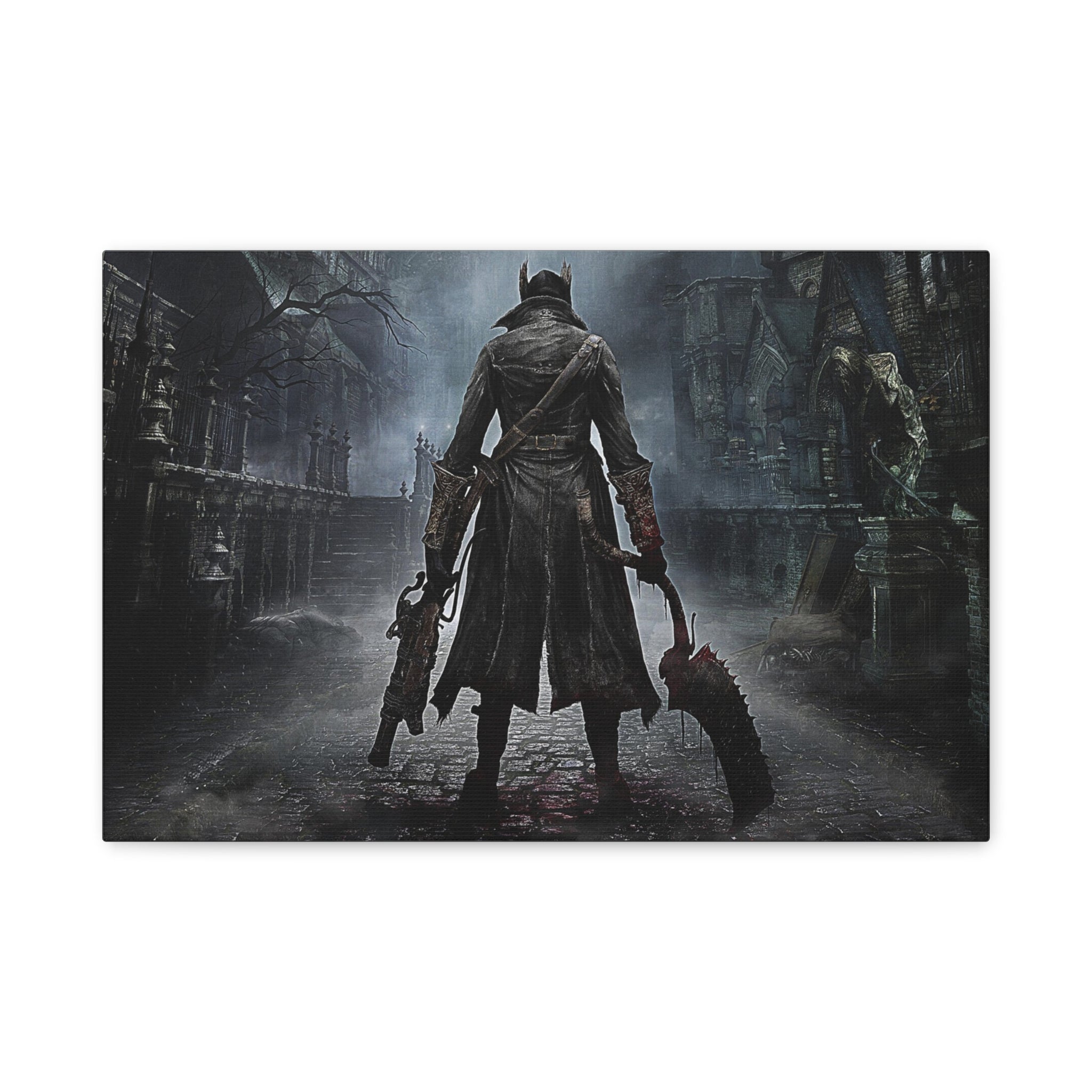 Bloodborne The Hunter Canvas Wall Art, Game Weapons, Home Wall Decor, Game Wall Art Print, Gothic Art