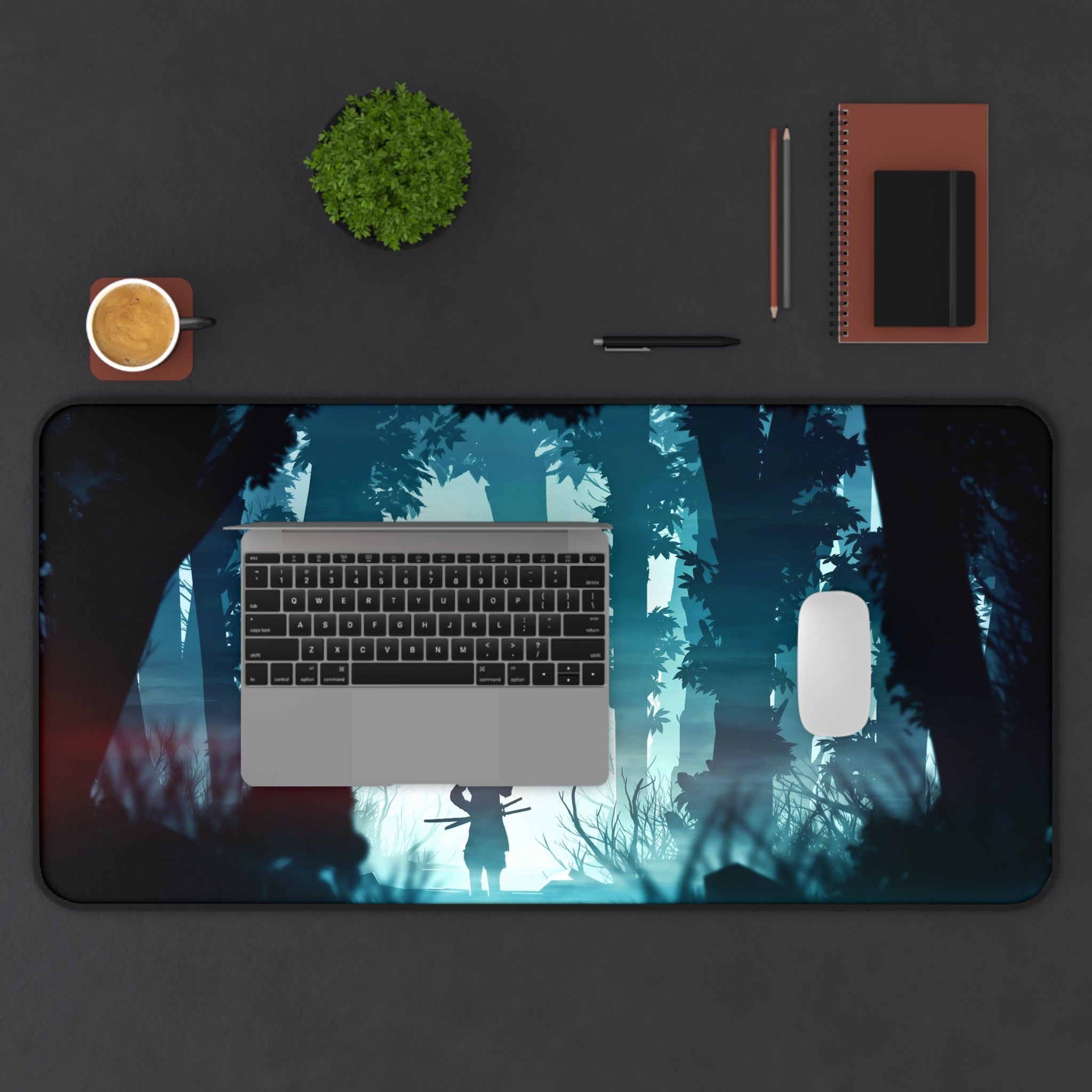 fantasy-samurai-warrior-mouse-pad-japanese-katana-samurai-warrior-in-forest-desk-mat-japanese-anime-samurai-desk-pad