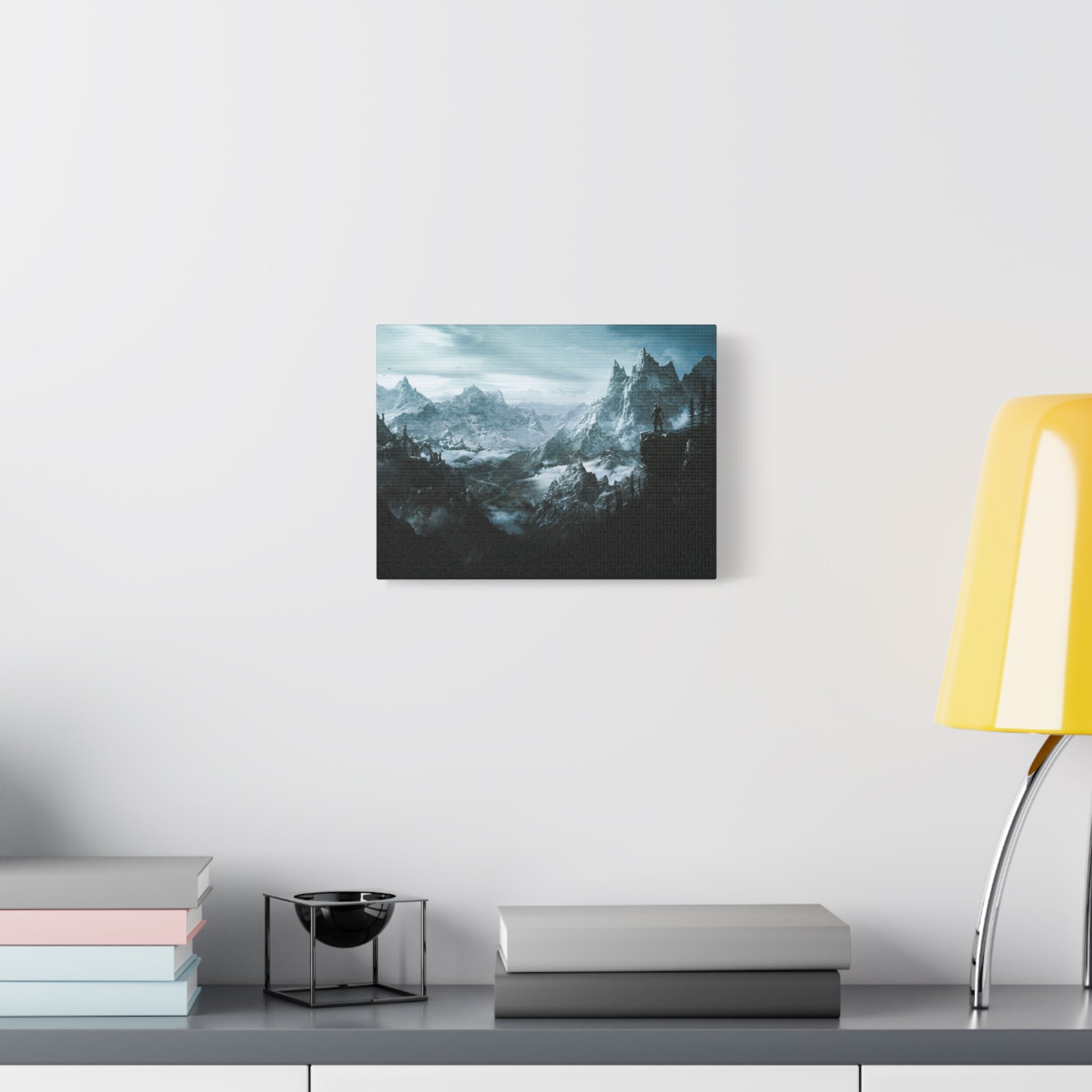 The Elder Scrolls Skyrim Canvas Wall Art - Dragon Game Canvas Print, Room Decor, Gaming Wall Art, Skyrim Landscape Gift