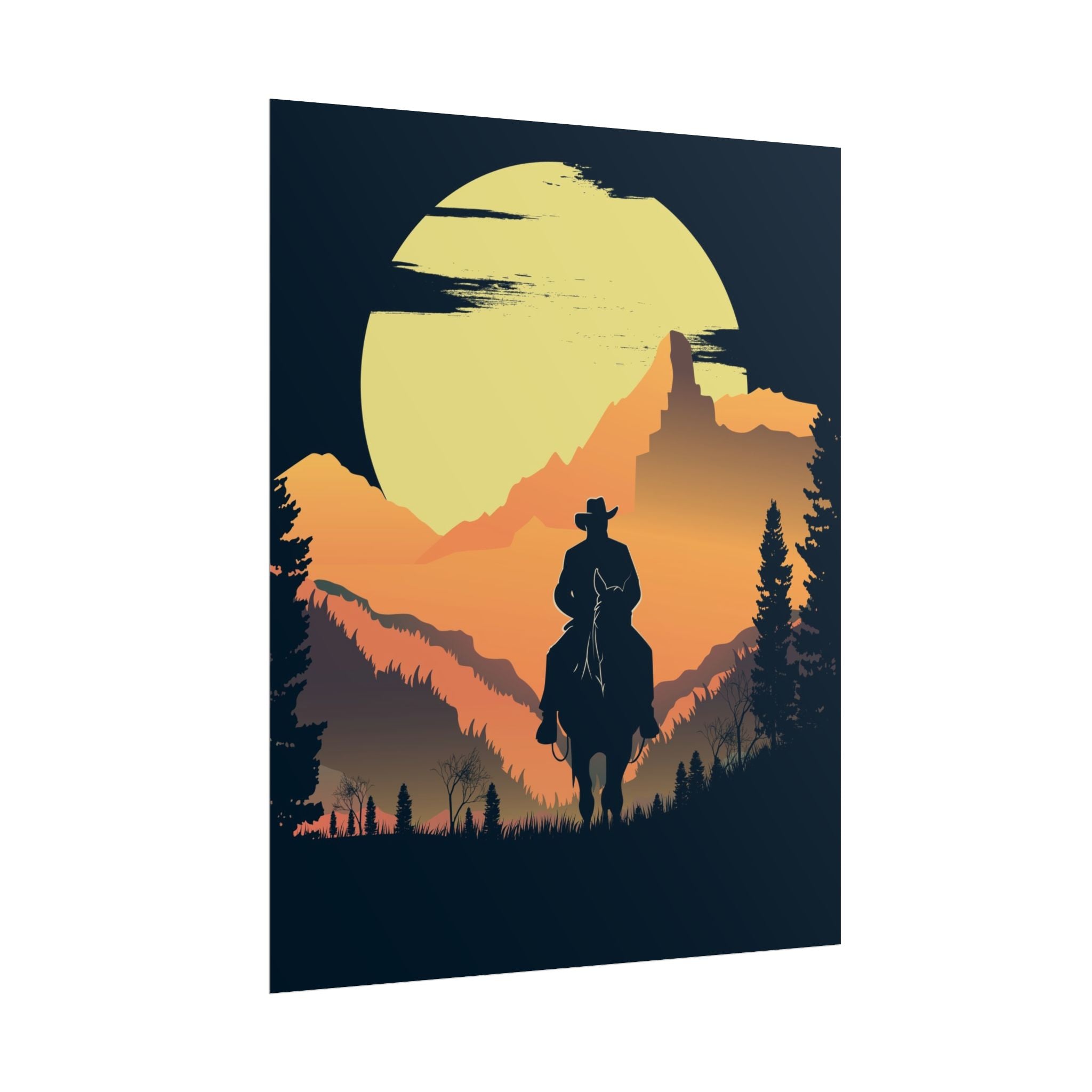 cowboy-western-poster-wall-decor-poster-print-rustic-southwestern-home-decoration-texas-desert-landscape-farmhouse-decor