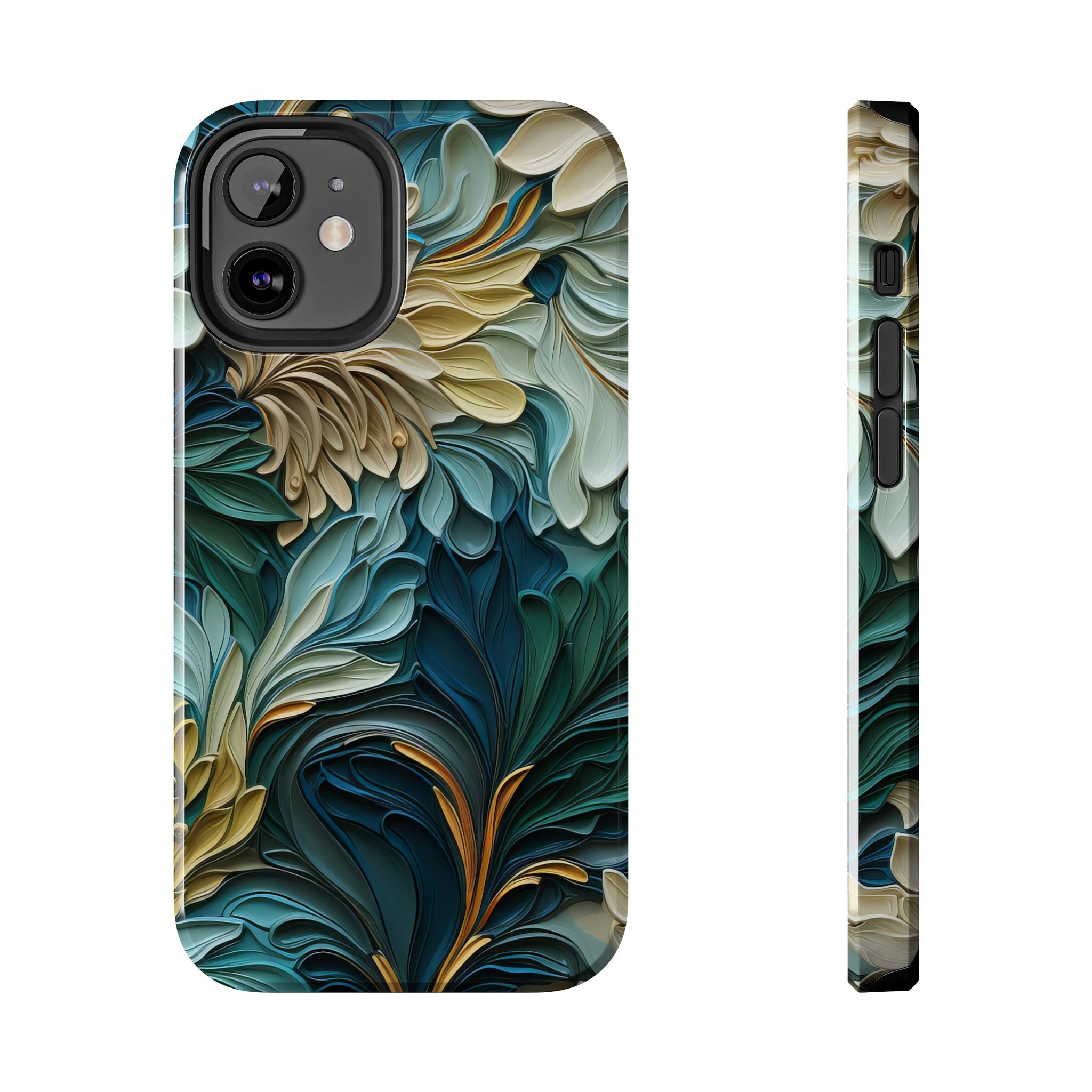 textured-art-nouveau-floral-tough-phone-case-cottagecore-iphone-case-unique-floral-phone-cover-vintage-style-iphone-case-prot