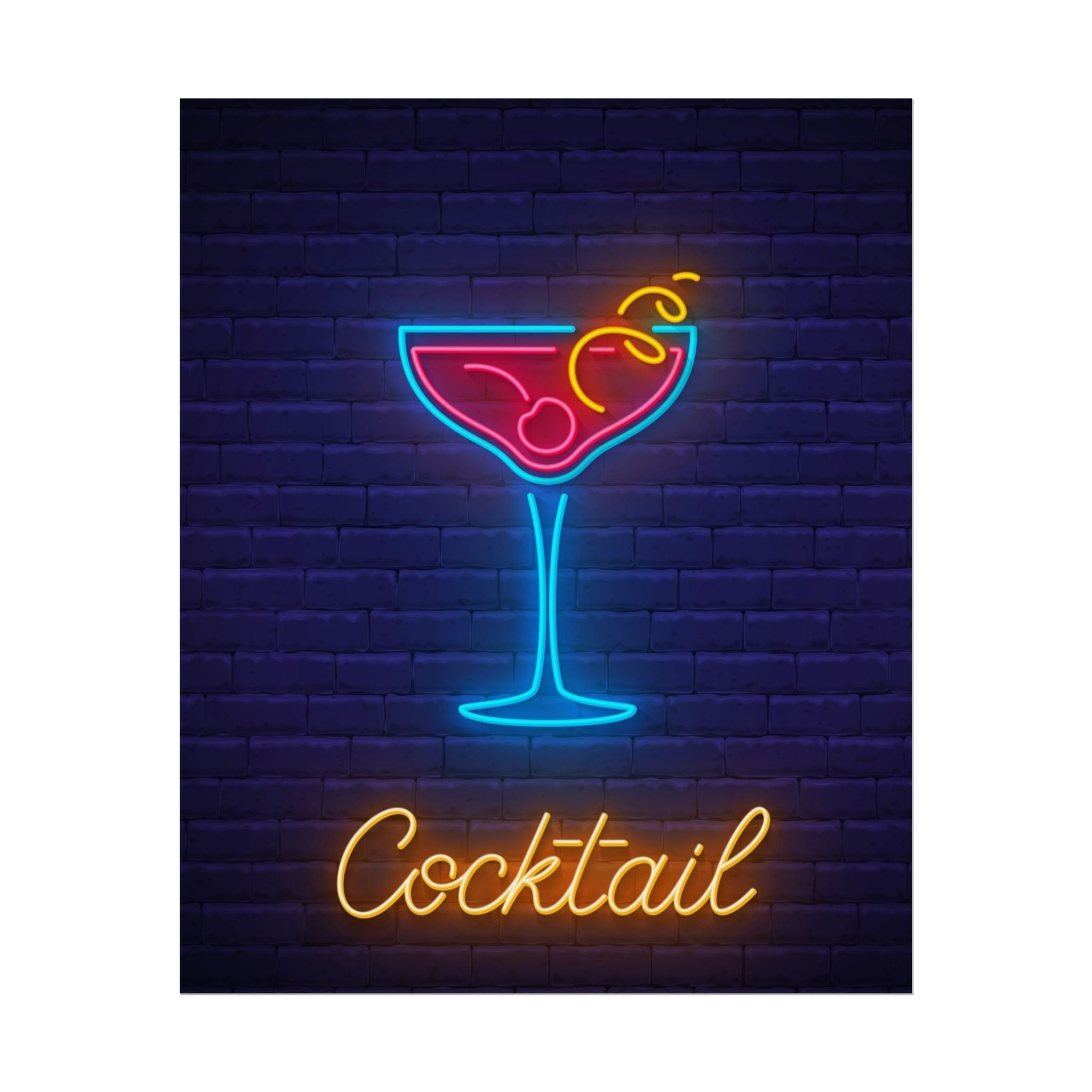 cocktail-neon-martini-poster-wall-art-decor-large-poster-artwork-cocktail-print-bar-decor-kitchen-wall-art