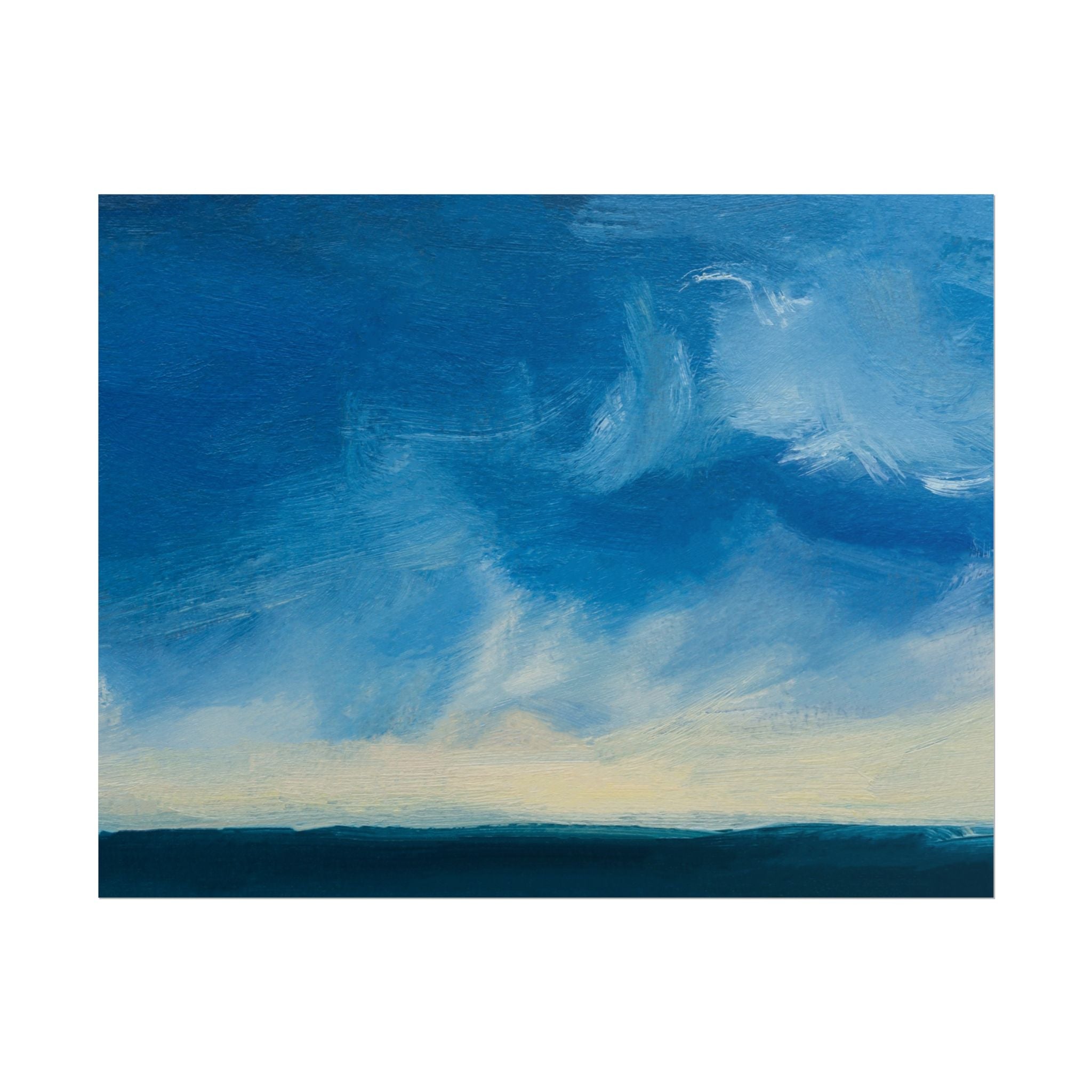 Blue Abstract Poster Print - Ocean and Sky, Home Decor, Office Wall Art, Gift for Art Lovers, Blue Room Decor, Abstract
