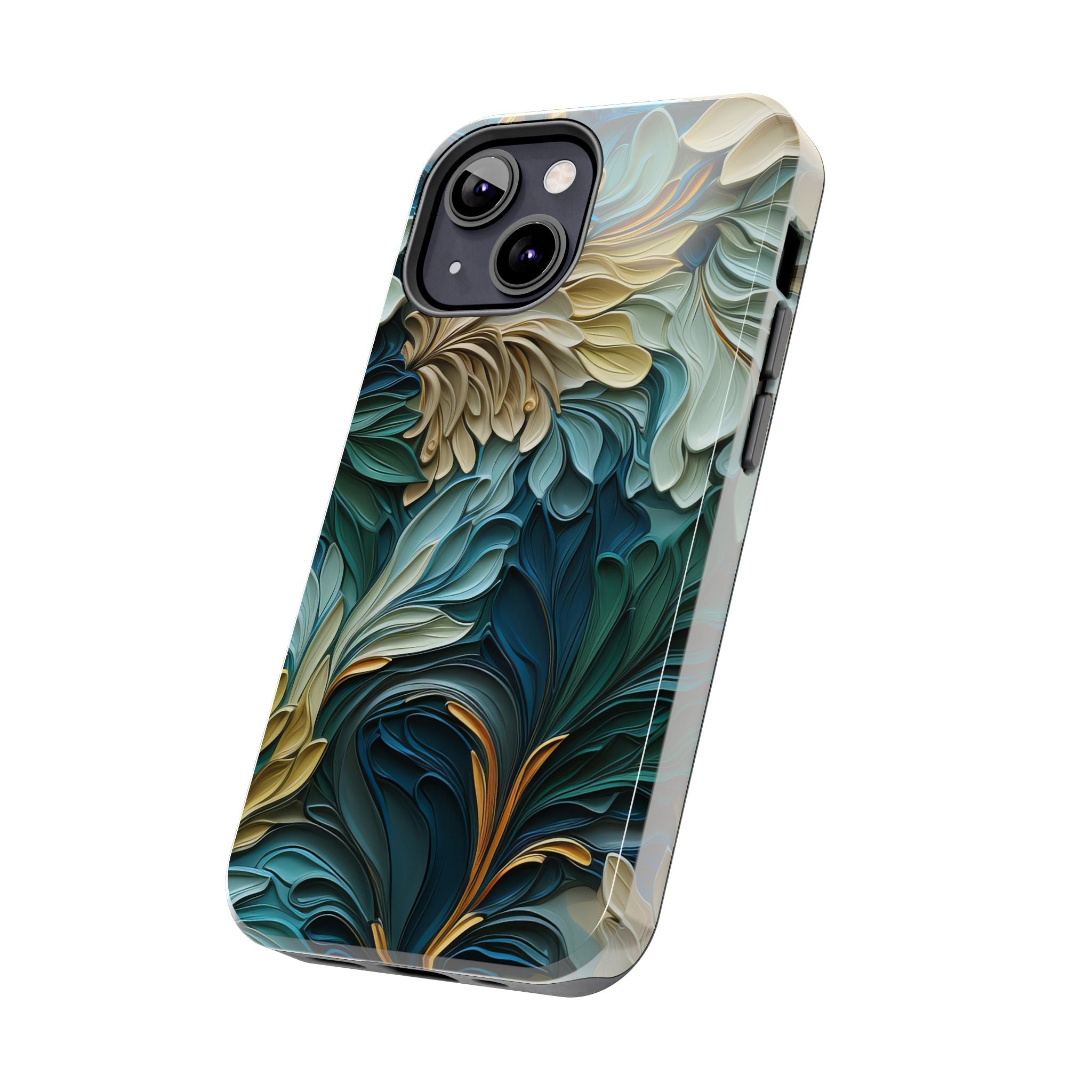 textured-art-nouveau-floral-tough-phone-case-cottagecore-iphone-case-unique-floral-phone-cover-vintage-style-iphone-case-prot