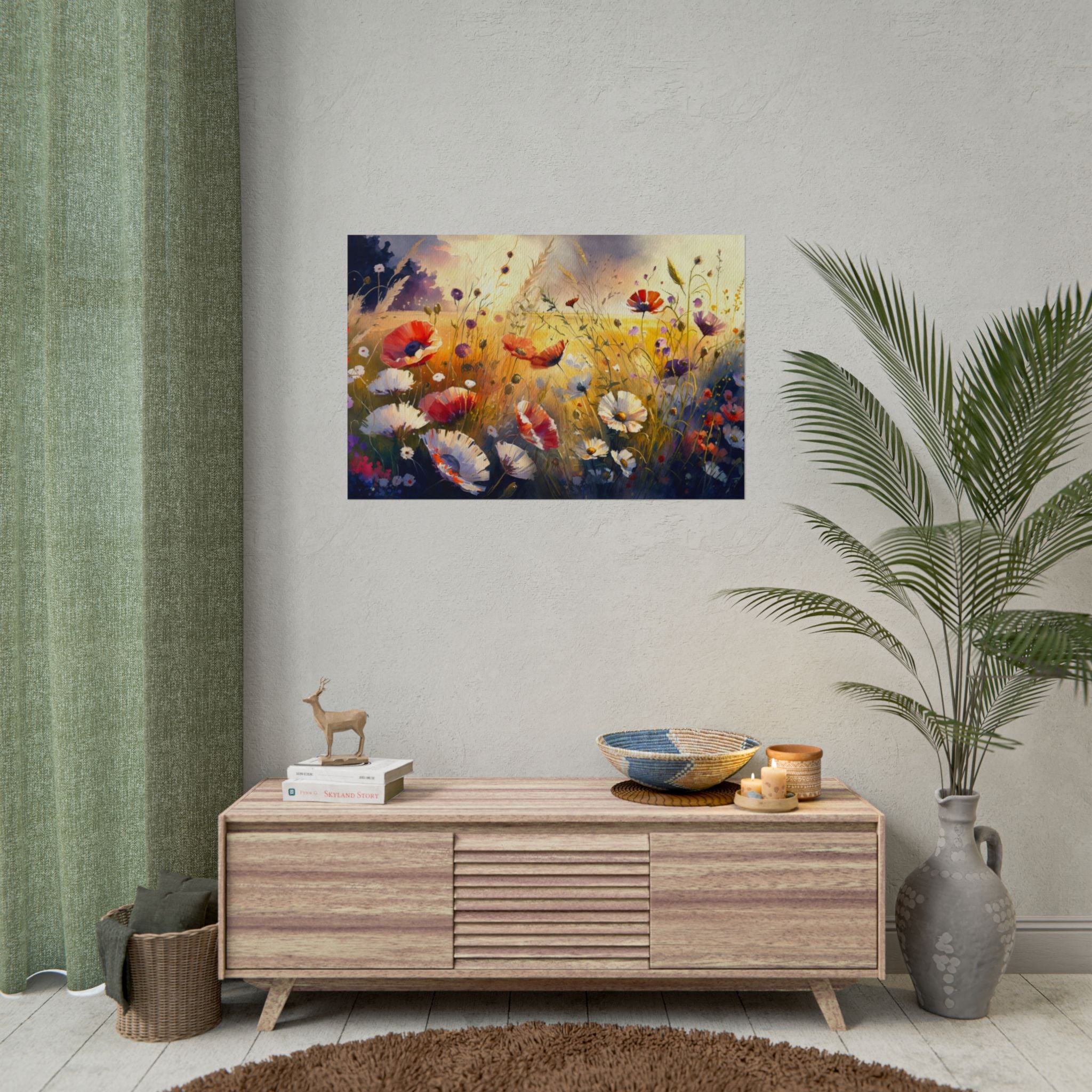 wild-flower-market-poster-wall-decor-floral-home-decor-vintage-botanical-landscape-farm-house-wall-art-field-of-flowers-print