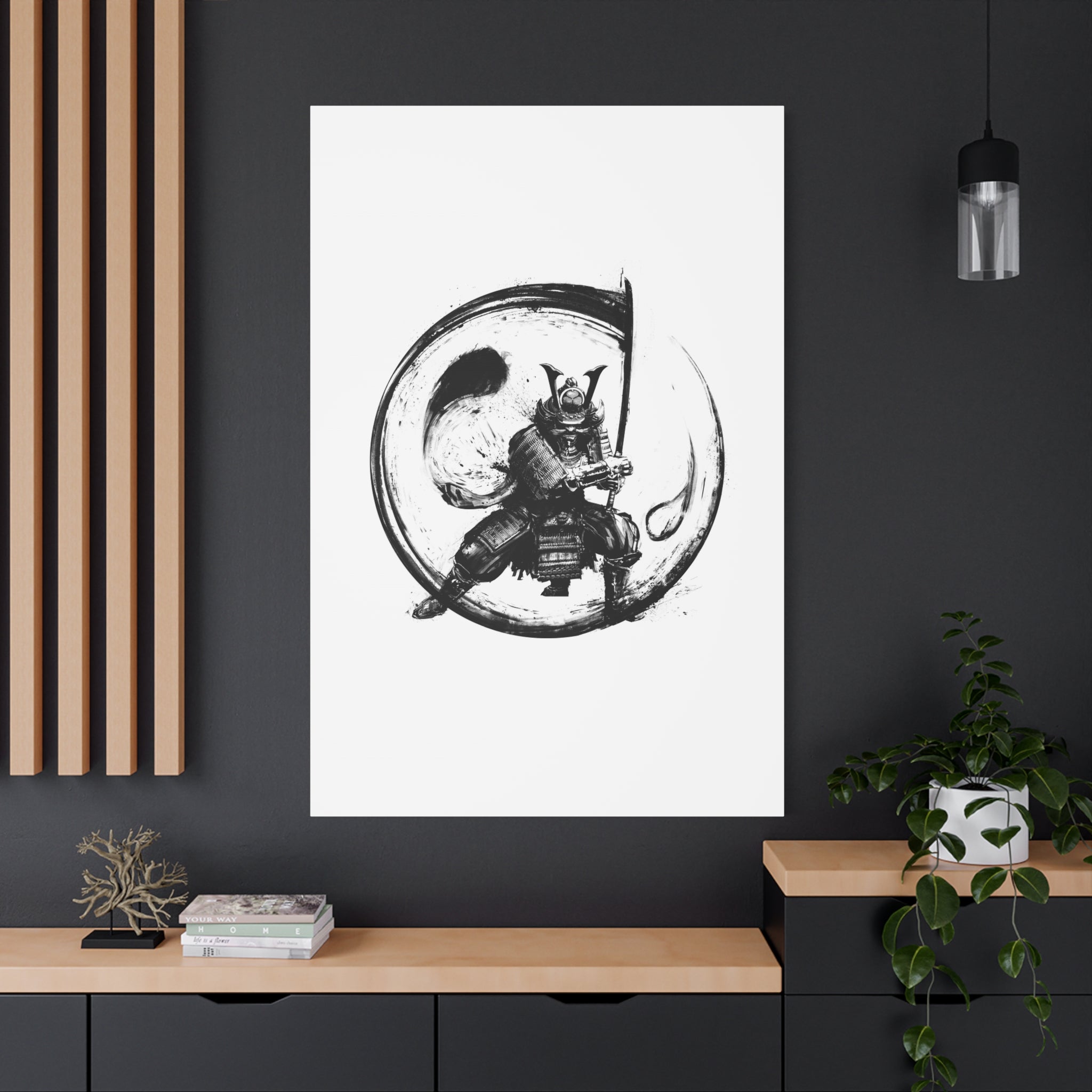 canvas-wall-art-japanese-samurai-ying-yang-katana-oni-mask-black-and-white-home-decor-zen-wall-hanging-asian-art-samurai-swor