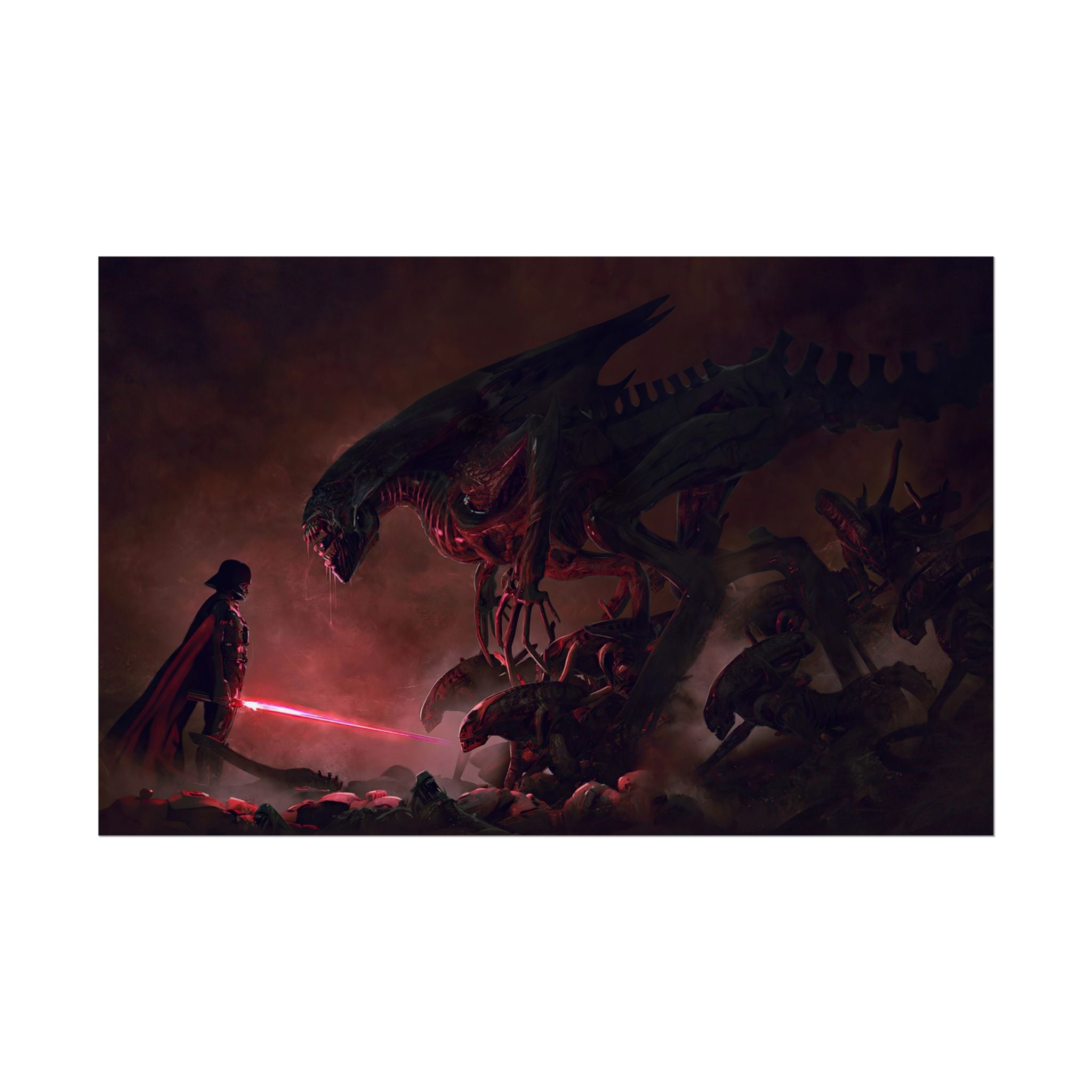 darth-vader-vs-aliens-xenomorph-poster-print-star-wars-fine-art-poster-wall-art-decor-home-office-decoration-sci-fi-fan