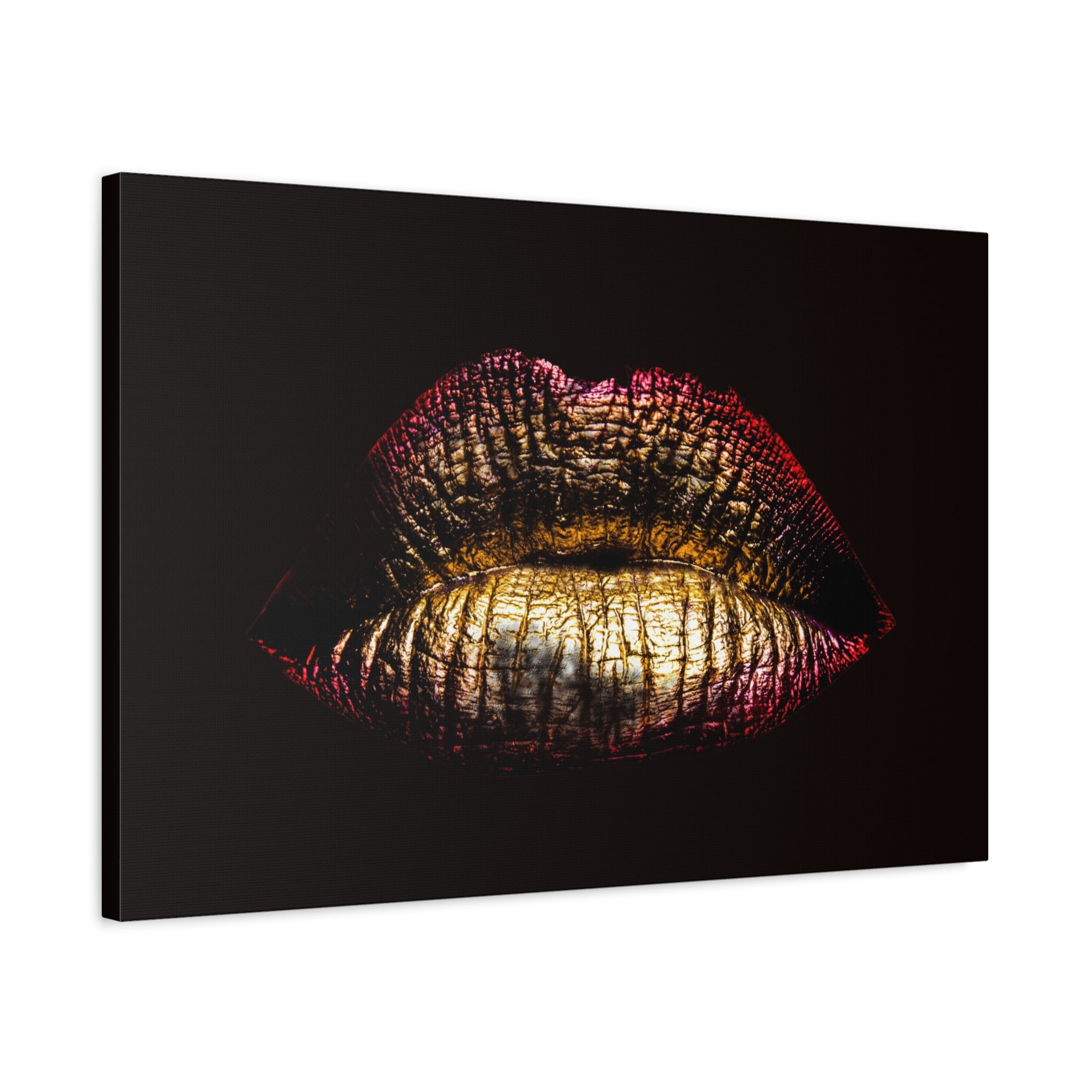 canvas-print-female-art-makeup-glamour-metallic-bronze-lip-contour-stretched-matte-wall-art-poster-home-decor-gift-for-her-be