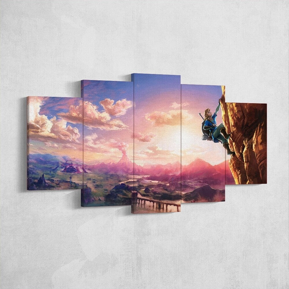 the-legend-of-zelda-5-piece-canvas-wall-art-extra-large-wall-art-the-legend-of-zelda-poster-the-legend-of-zelda-5-piece-5-pan