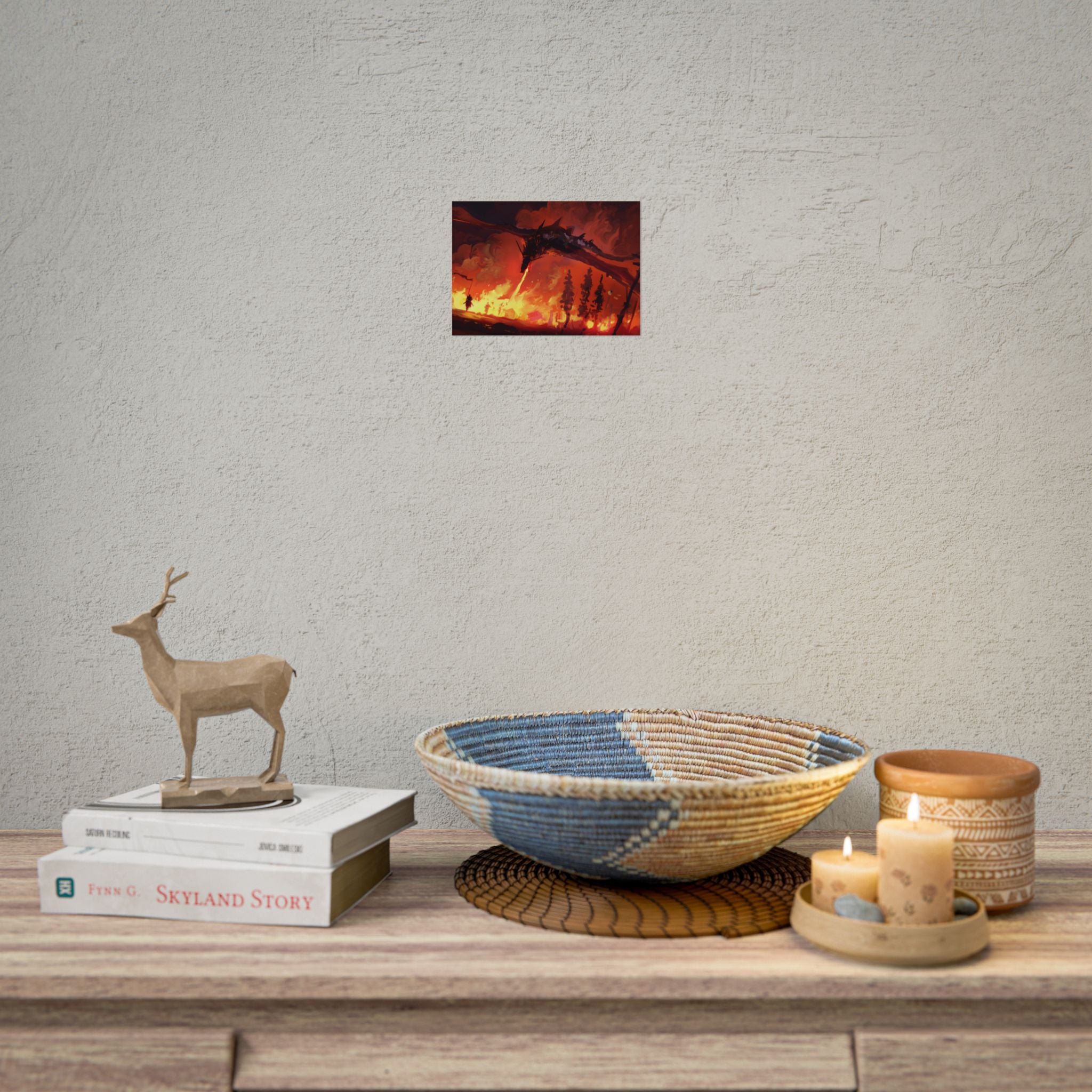 dragon-fire-rolled-poster-fantasy-art-print-mythical-creature-room-decor-dungeons-and-dragons-wall-art-magical-poster-print-m