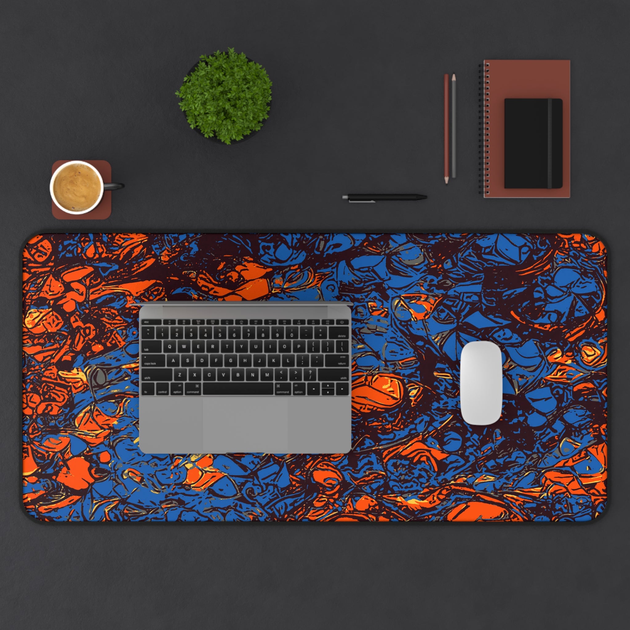 retro-abstract-art-mouse-pad-vintage-colors-desk-mat-colorful-retro-desk-pad-modern-minimalist-mousepad-mixed-orange-blue