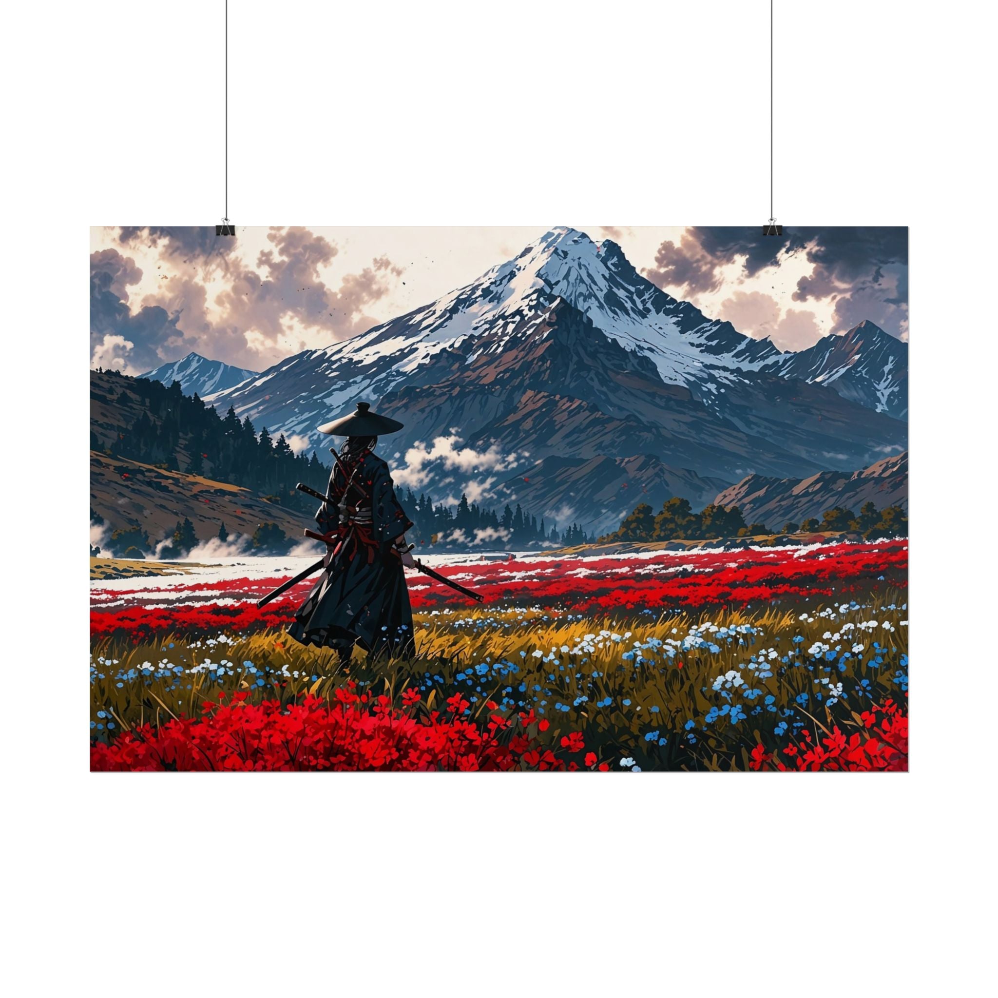 Samurai Canvas Print - Katana Japanese Artwork, Asian Decor, Samurai Warrior Poster, Anime Poster