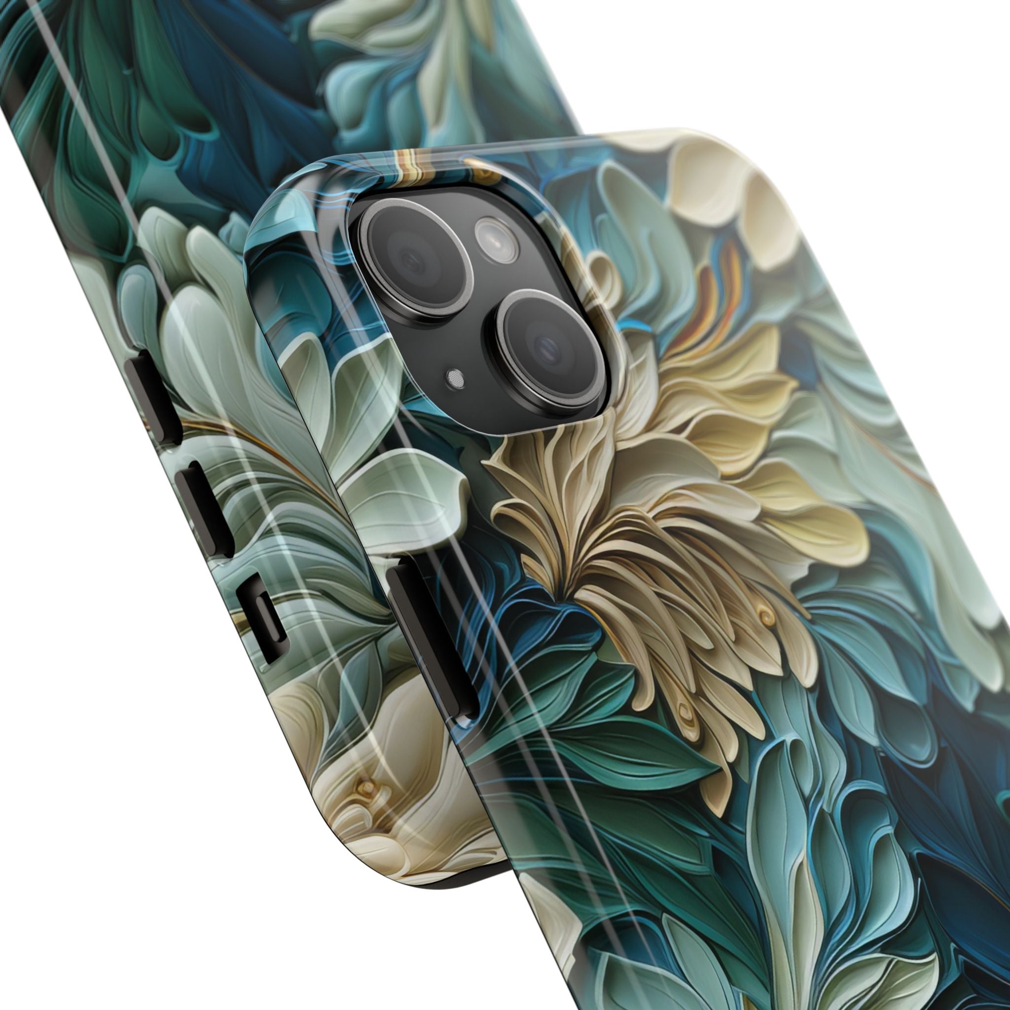 textured-art-nouveau-floral-tough-phone-case-cottagecore-iphone-case-unique-floral-phone-cover-vintage-style-iphone-case-prot