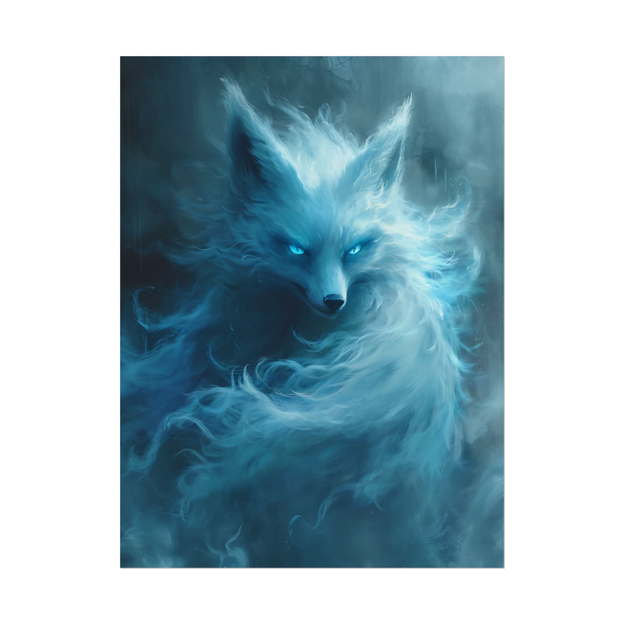 arctic-white-snow-fox-poster-print-fantasy-decor-wildlife-wall-art-home-decor-animal-lover-gift-anime-fantasy-gift
