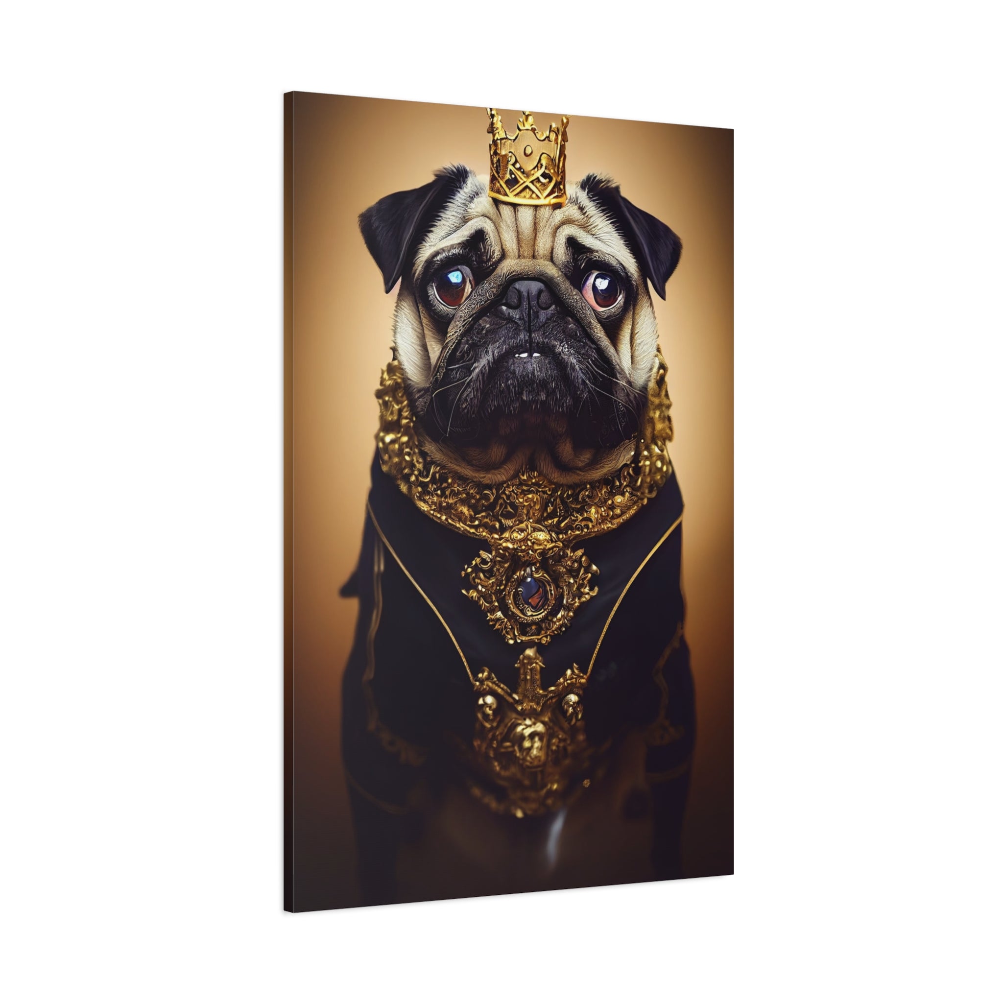 canvas-print-pug-crown-funny-jewelry-wall-art-decor-stretched-matte-canvas-home-living-room-decoration-dog-lover-gift-animal-