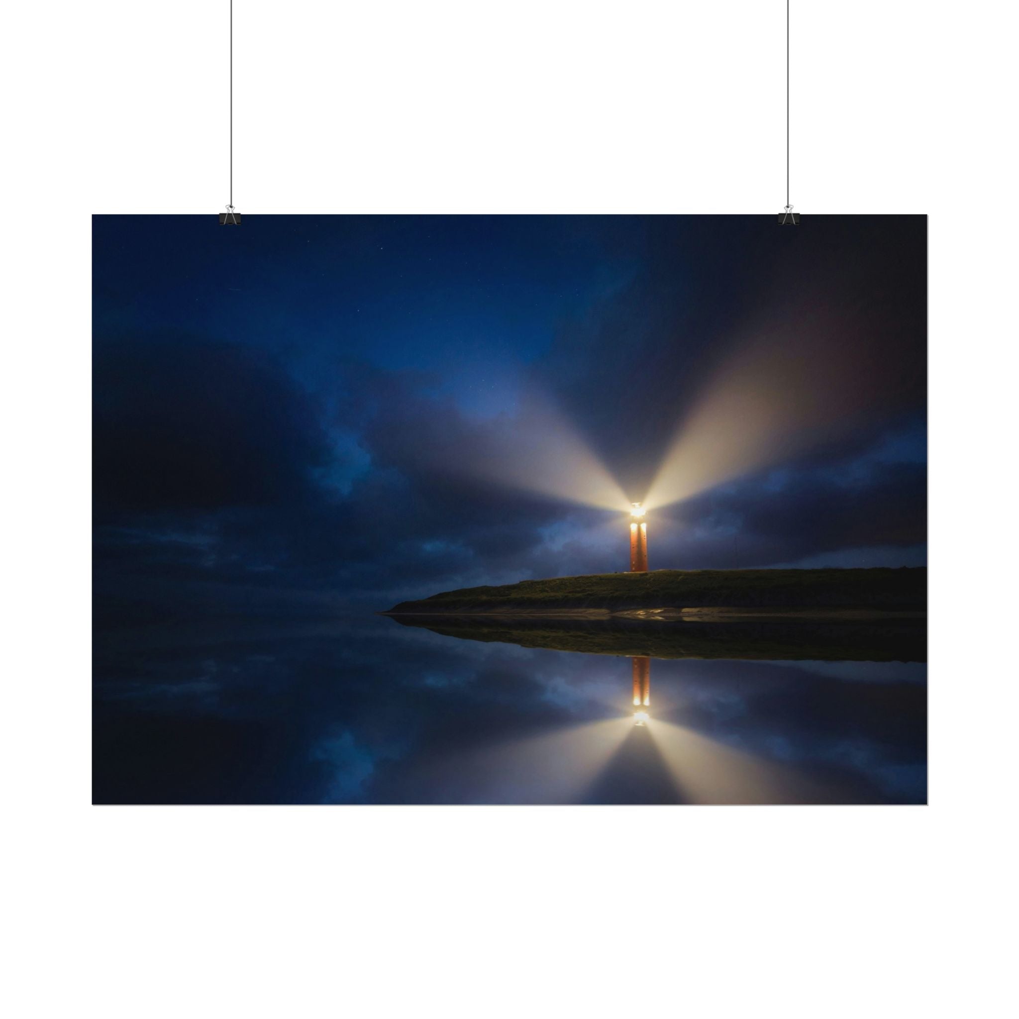 lighthouse-on-rock-poster-wall-art-coastal-wall-decor-nautical-decor-beach-house-decoration-seaside-wall