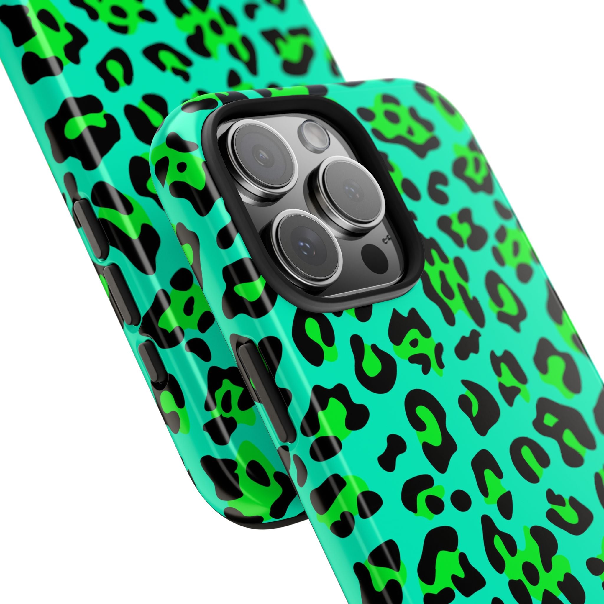 neon-green-teal-leopard-iphone-tough-case-stylish-phone-cover-protective-cellphone-case-trendy-smartphone-accessory-gift-for-