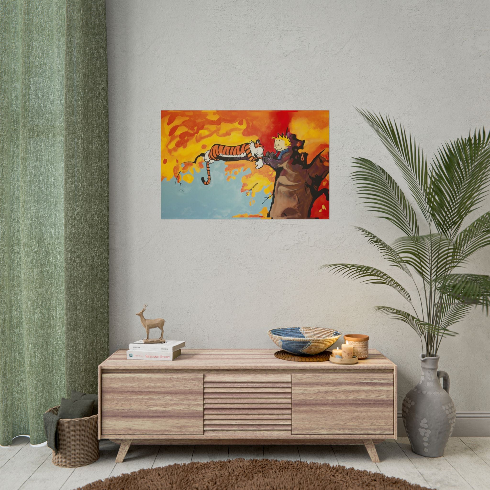 Calvin and Hobbes Art Poster - Nostalgic Cartoon Wall Decor - Unique Birthday Gift for Fans - Timeless Comic Book Design